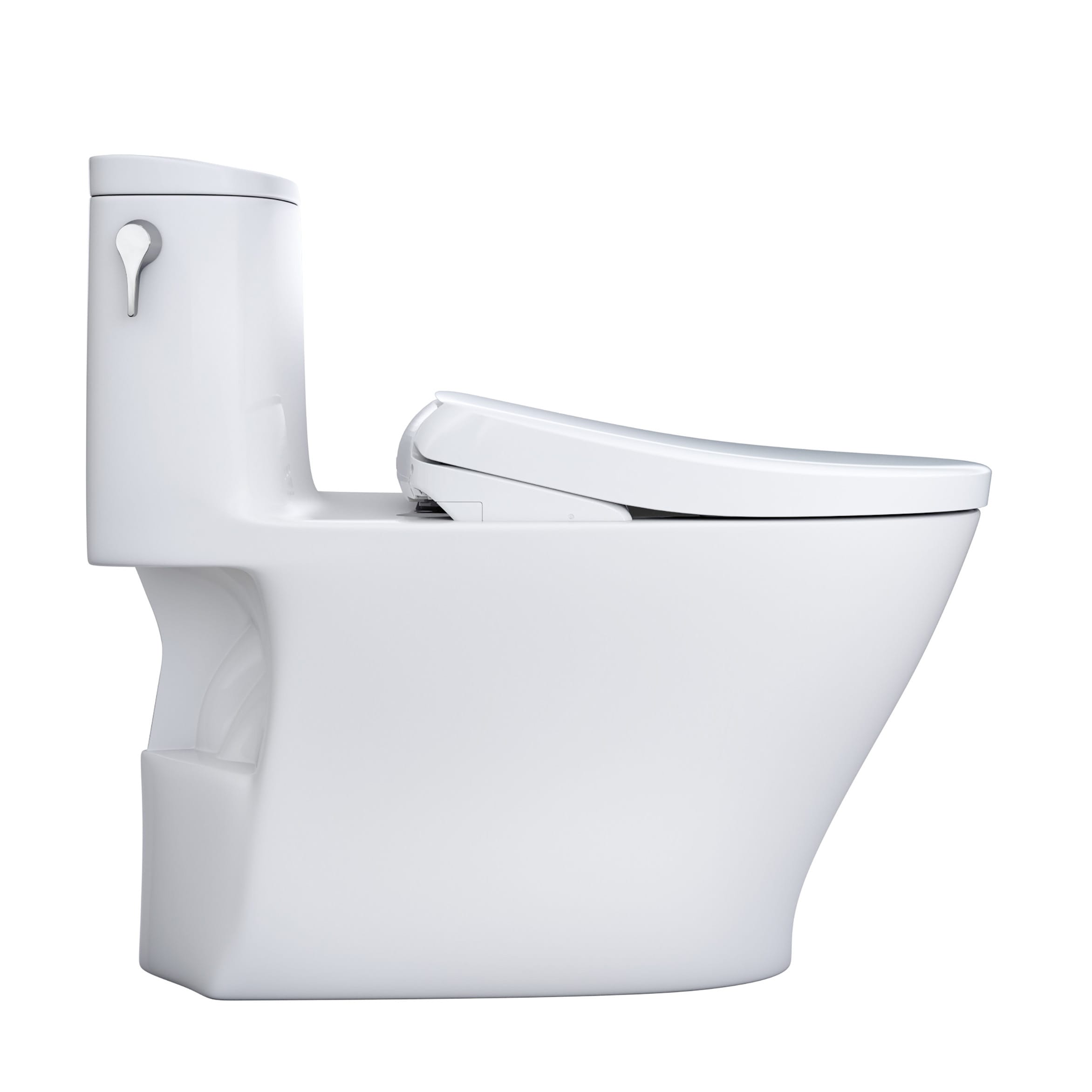 TOTO Nexus Blanco de algodón de una sola pieza con bidé alargado a altura de silla 12 pulgadas de descarga de 1.6 GPF MW6424726CUFG-01