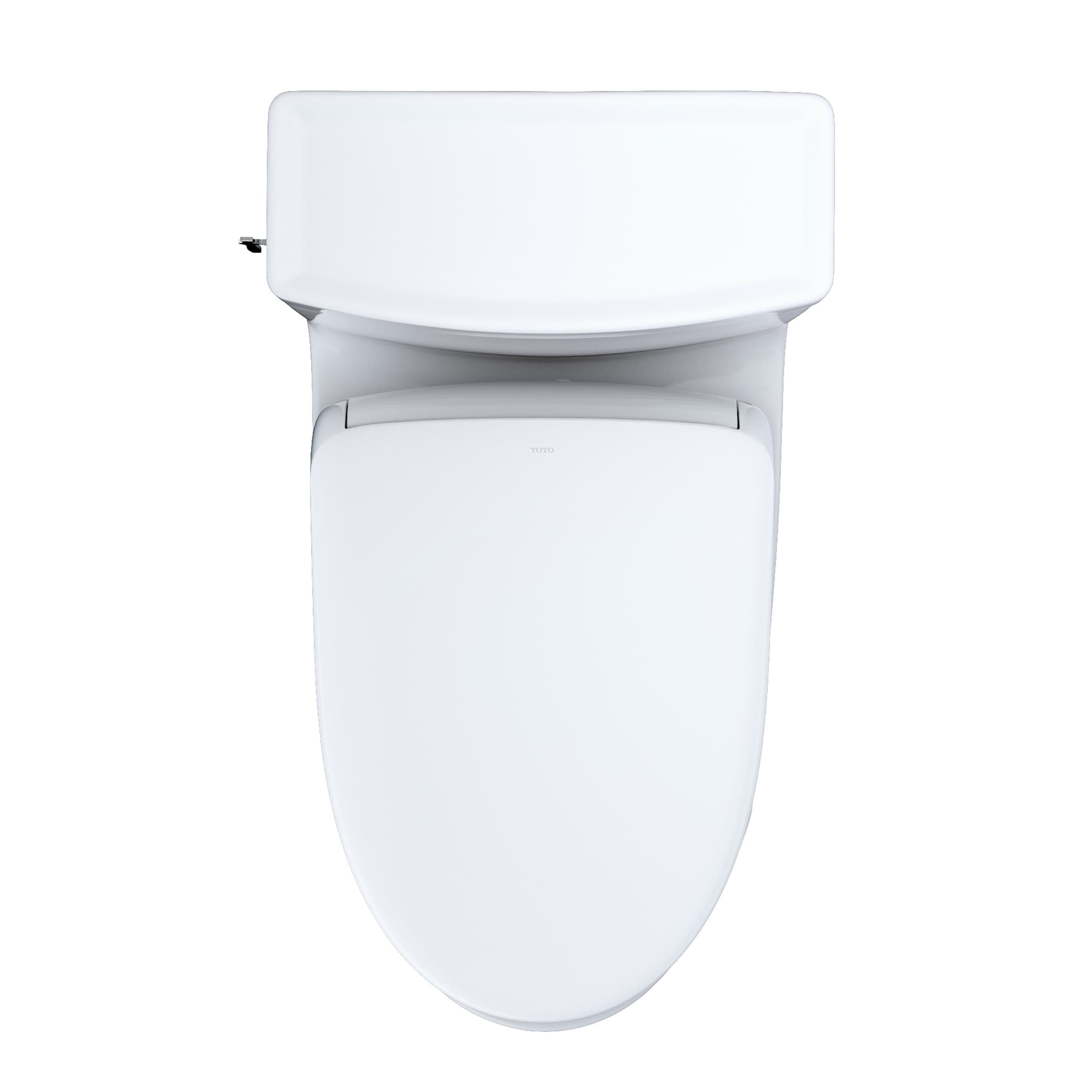 Bidé de una sola pieza de altura de silla alargada en blanco de algodón suave con cierre suave de TOTO Aimes 1.28 GPF MW6264736CEFG-01.