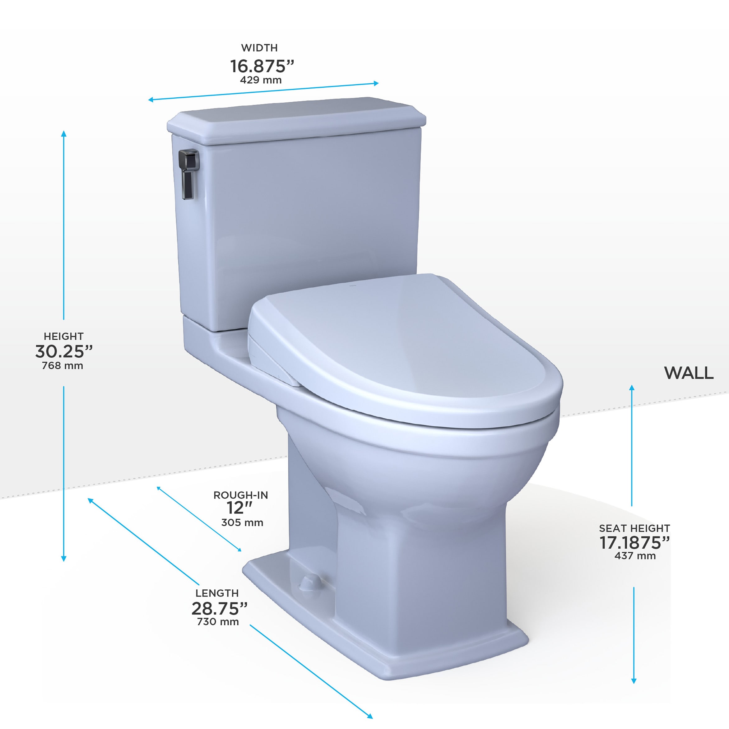 TOTO Connelly Algodón Blanco Inodoro Bidet de Altura de Silla alargado con doble descarga en 2 piezas 12 pulgadas de descarga áspera 1.28 GPF MW4944724CEMFG-01