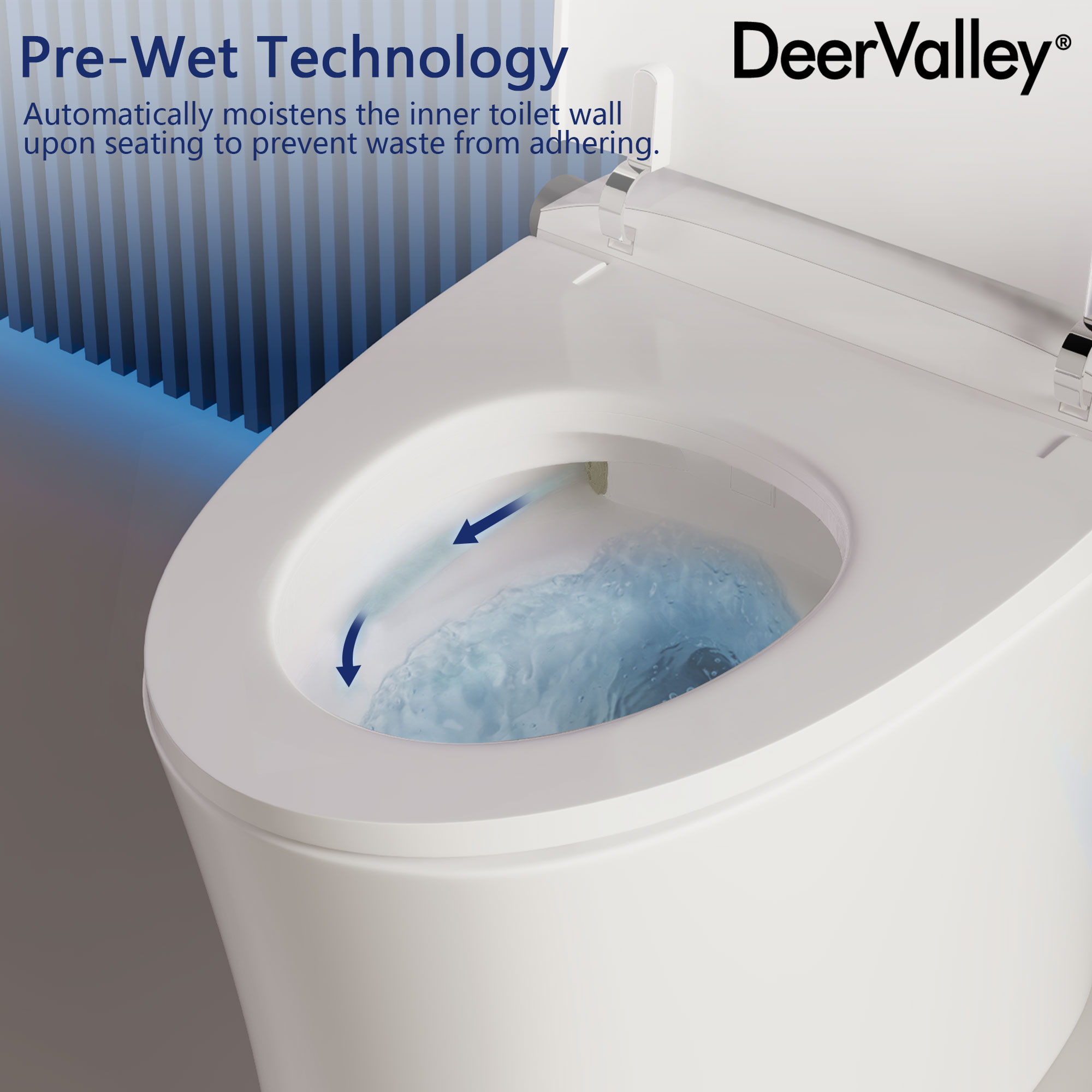 DeerValley Apex Blanco Descarga sin Contacto Tipo Alargado Altura Estándar Suave Cierre Automático Bidet de una Pieza 12 pulgadas Áspero 1.28 GPF DV-1S0019