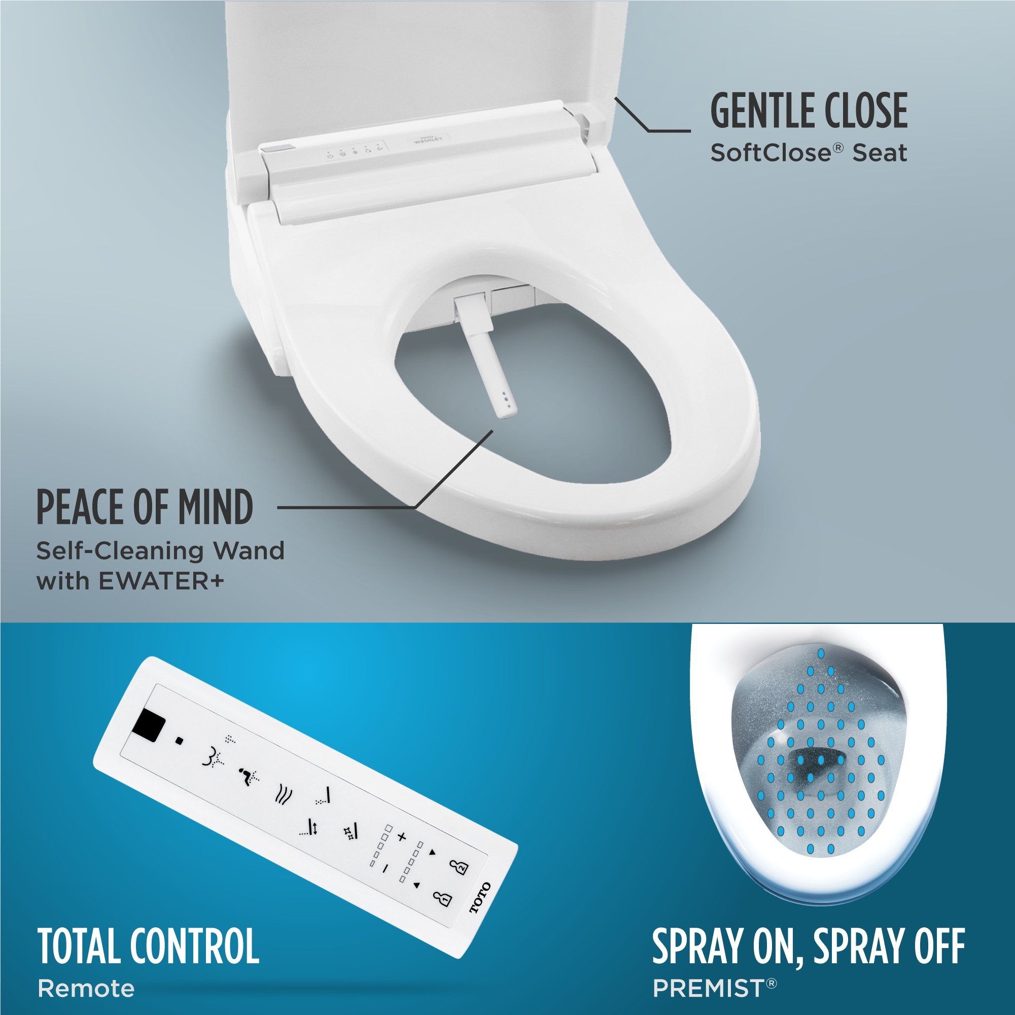 TOTO Drake Algodón Sencillo Alargado con Altura Estándar Cierre Suave de 2 Piezas Bidet con Descarga de 12 pulgadas con Etiqueta WaterSense de 1.28 GPF MW7763084CEFG-01