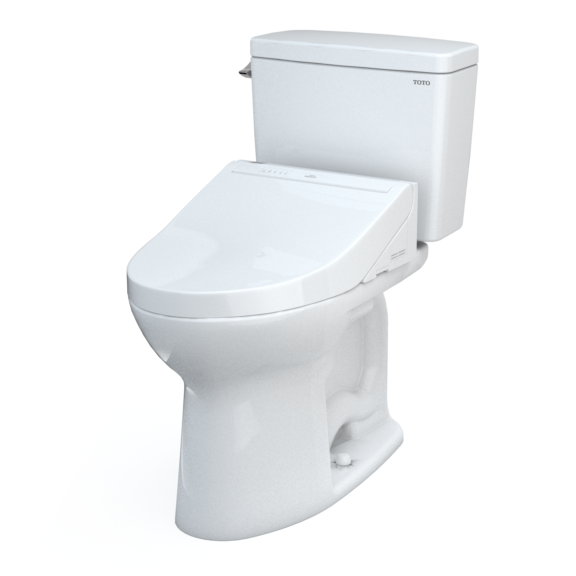 TOTO Drake Algodón Sencillo Alargado con Altura Estándar Cierre Suave de 2 Piezas Bidet con Descarga de 12 pulgadas con Etiqueta WaterSense de 1.28 GPF MW7763084CEFG-01