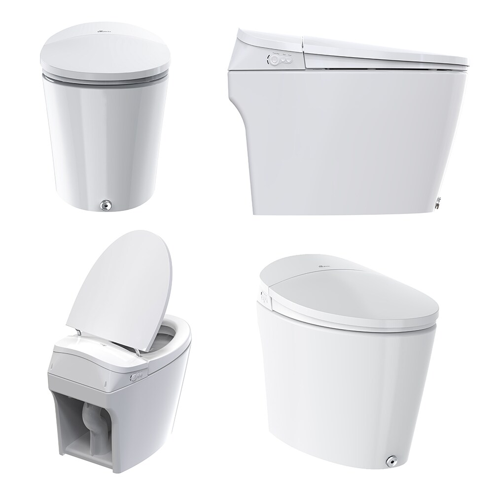 Bidé Bio Bidet Discovery DLX Blanco Alargado Altura estándar 12 pulgadas de instalación bruta