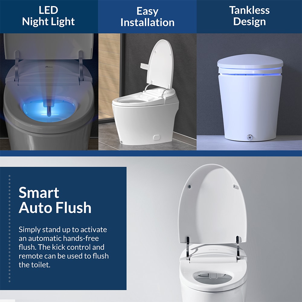 Bidé Bio Bidet Discovery DLX Blanco Alargado Altura estándar 12 pulgadas de instalación bruta