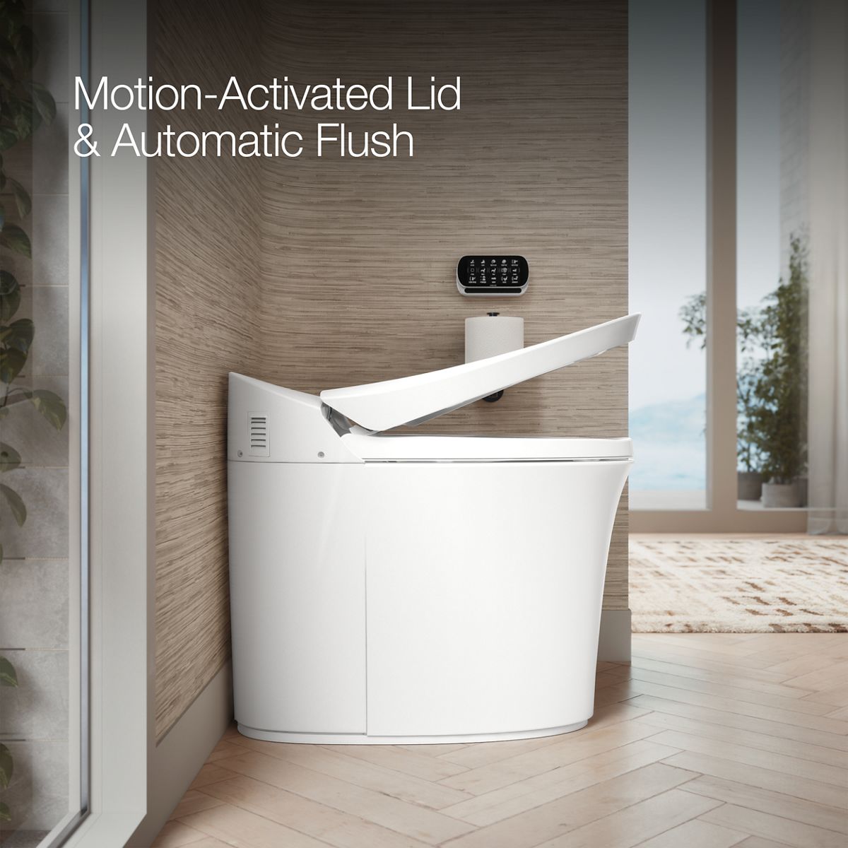 KOHLER Veil Blanco con doble descarga, asiento alzado, cierre suave, bidé de una pieza con conexión de 12 pulgadas, etiquetado WaterSense de 1.28 GPF K-5401-PA-0.