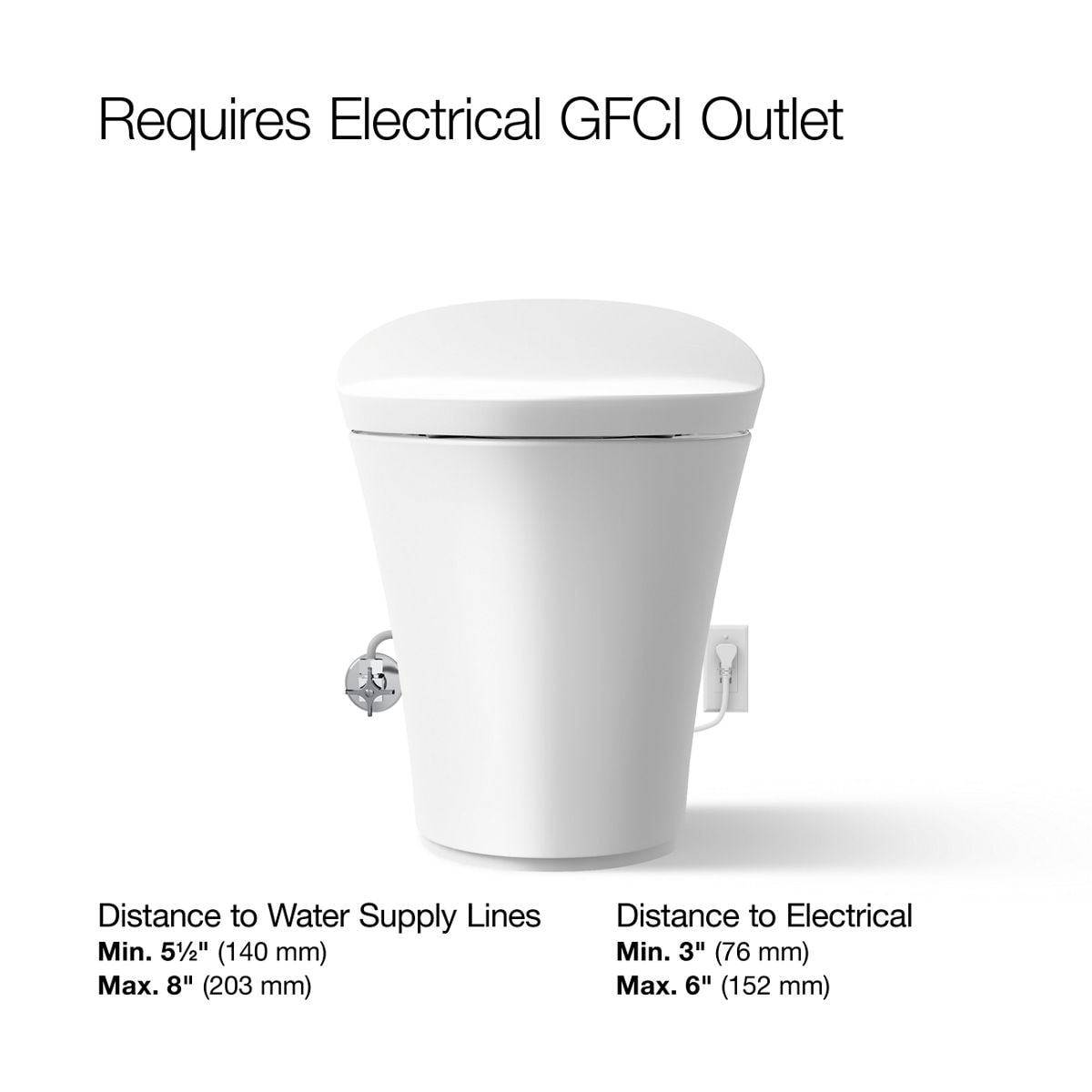 KOHLER Veil Blanco con doble descarga, asiento alzado, cierre suave, bidé de una pieza con conexión de 12 pulgadas, etiquetado WaterSense de 1.28 GPF K-5401-PA-0.