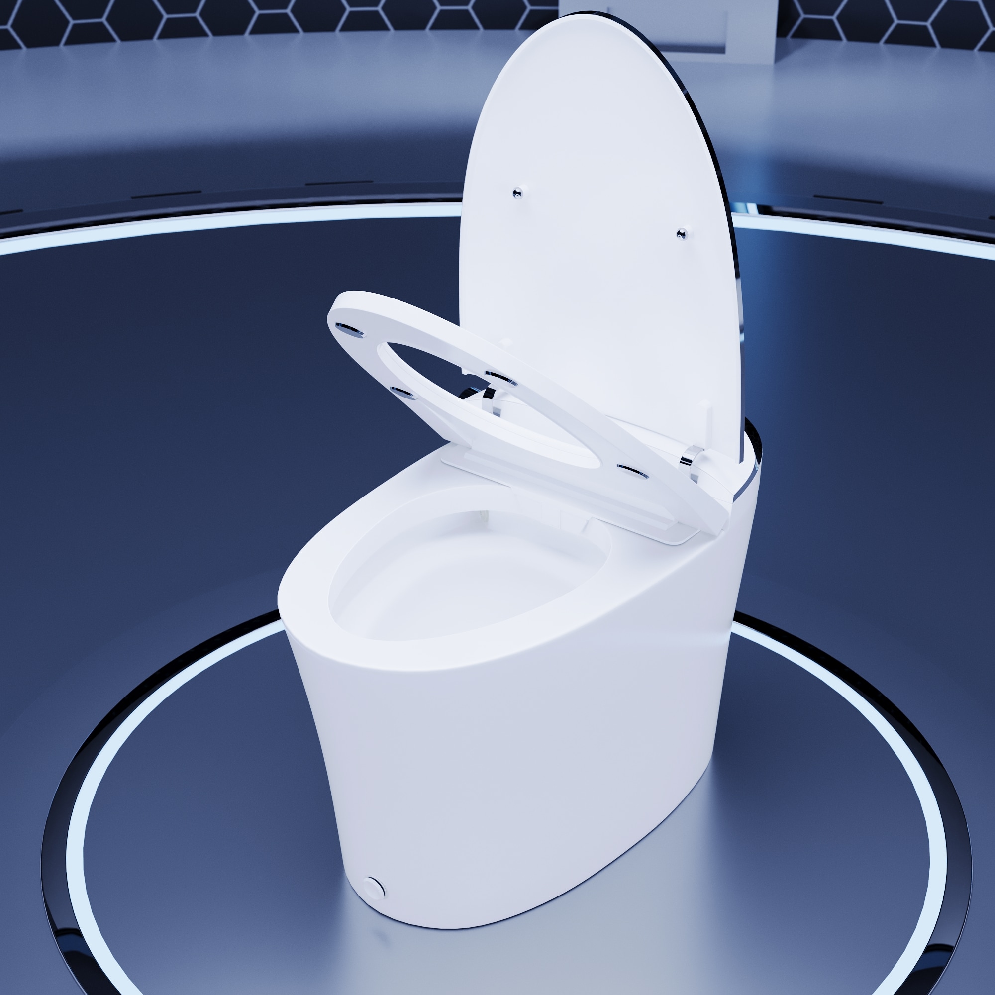 DeerValley Vertex Blanco Sin Contacto Descarga Suave Inteligente Estándar Altura Alargado 1 Pieza Bidet 12 pulgadas 1.28 GPF DV-1S0019-V3