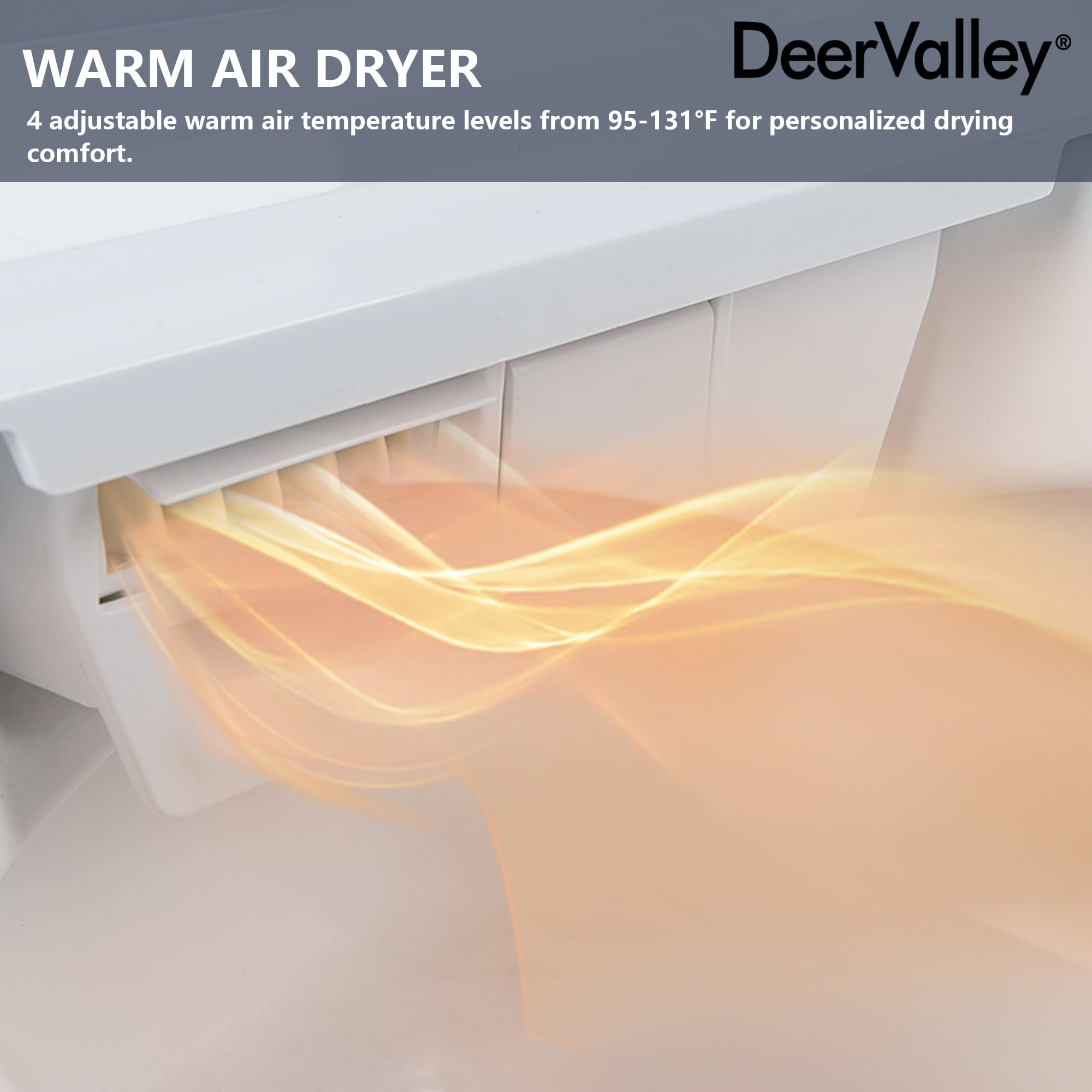 DeerValley Vertex Blanco Sin Contacto Descarga Suave Inteligente Estándar Altura Alargado 1 Pieza Bidet 12 pulgadas 1.28 GPF DV-1S0019-V3