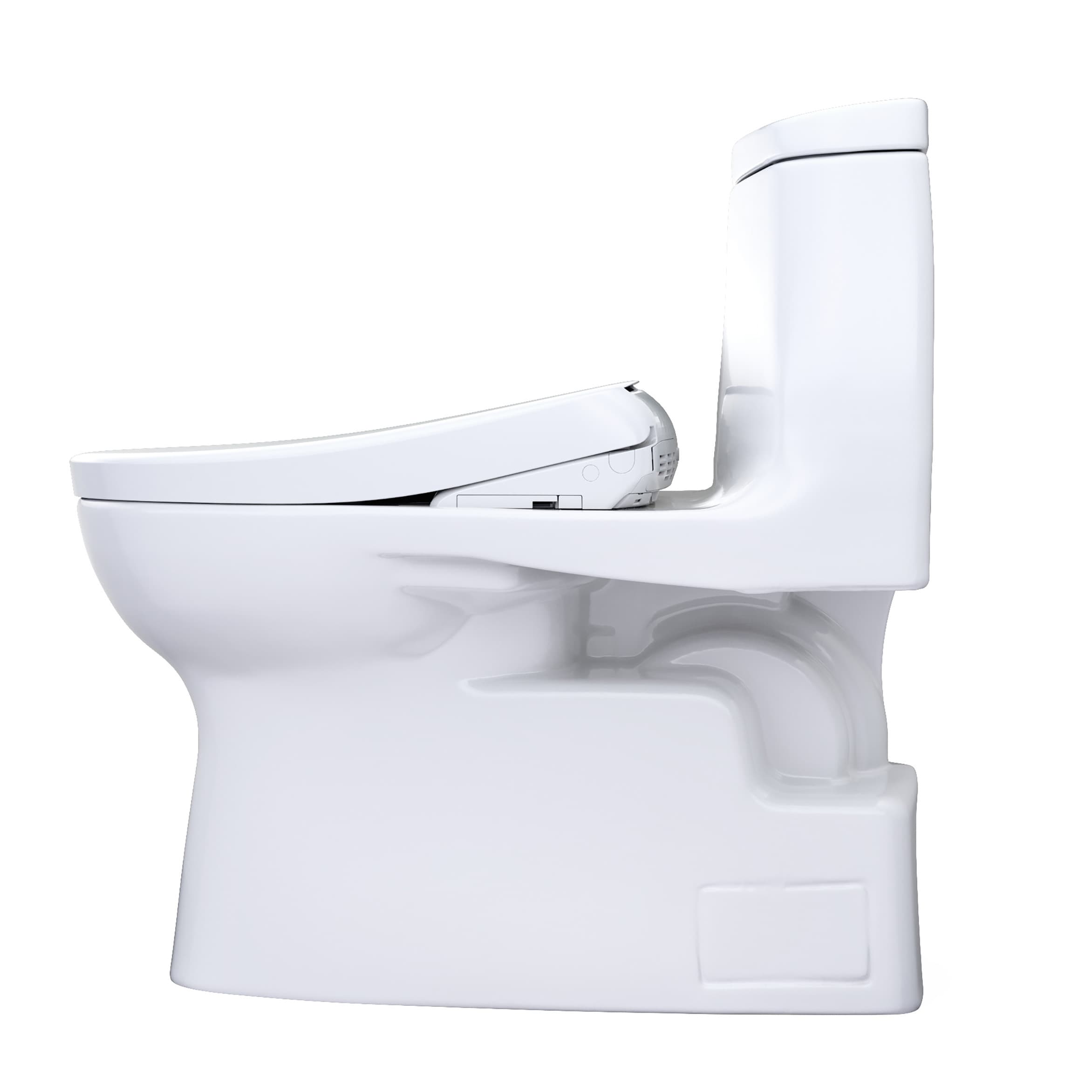 TOTO WASHLET+ Blanco Algodón Individual Alargado Altura Estándar Cierre Suave 1 pieza Bidet 12 pulgadas de Margen 1.28 GPF MW6144736CEFGA-01