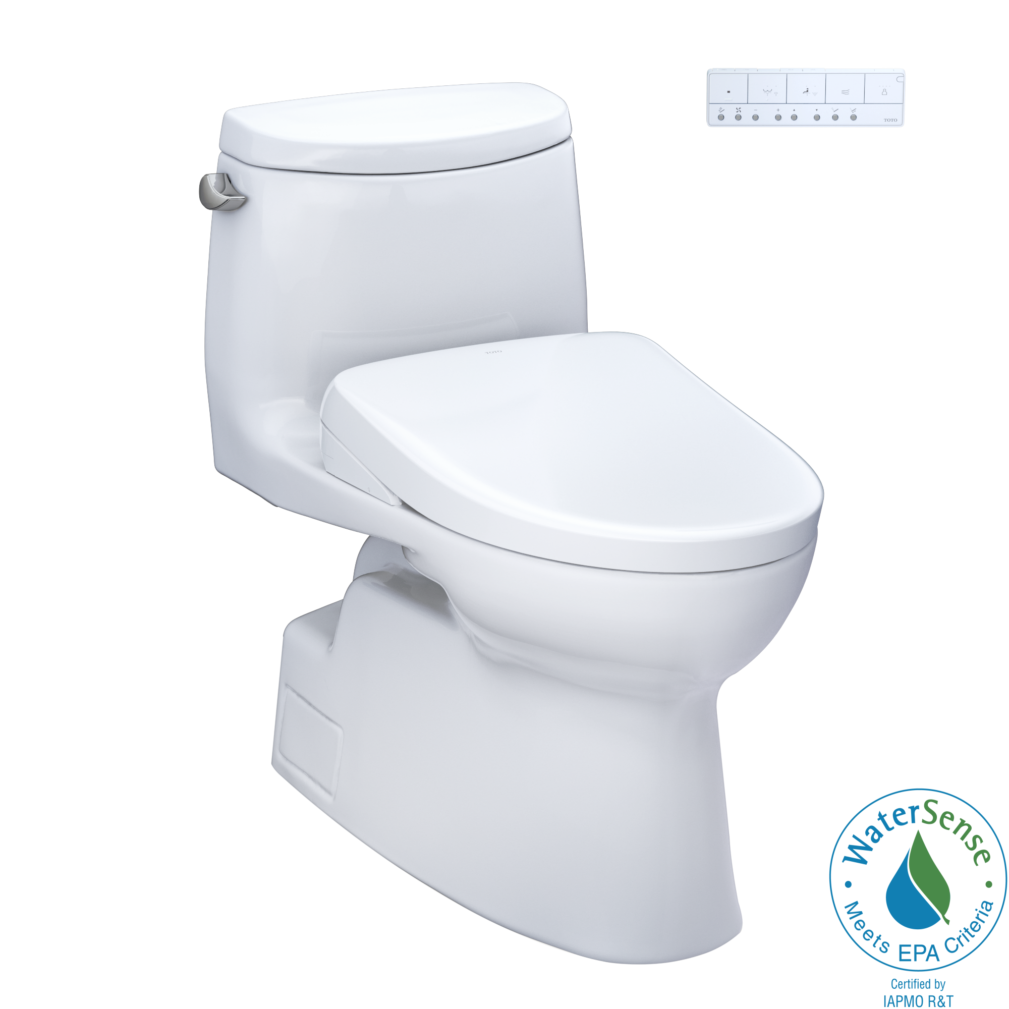 TOTO WASHLET+ Blanco Algodón Individual Alargado Altura Estándar Cierre Suave 1 pieza Bidet 12 pulgadas de Margen 1.28 GPF MW6144736CEFGA-01