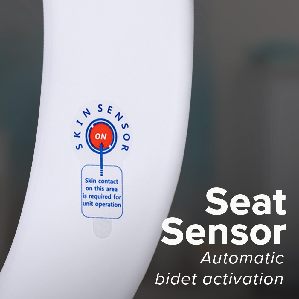 Asiento de baño SmartBidet de plástico color blanco alargado con cierre suave y calentador SB-1000WE