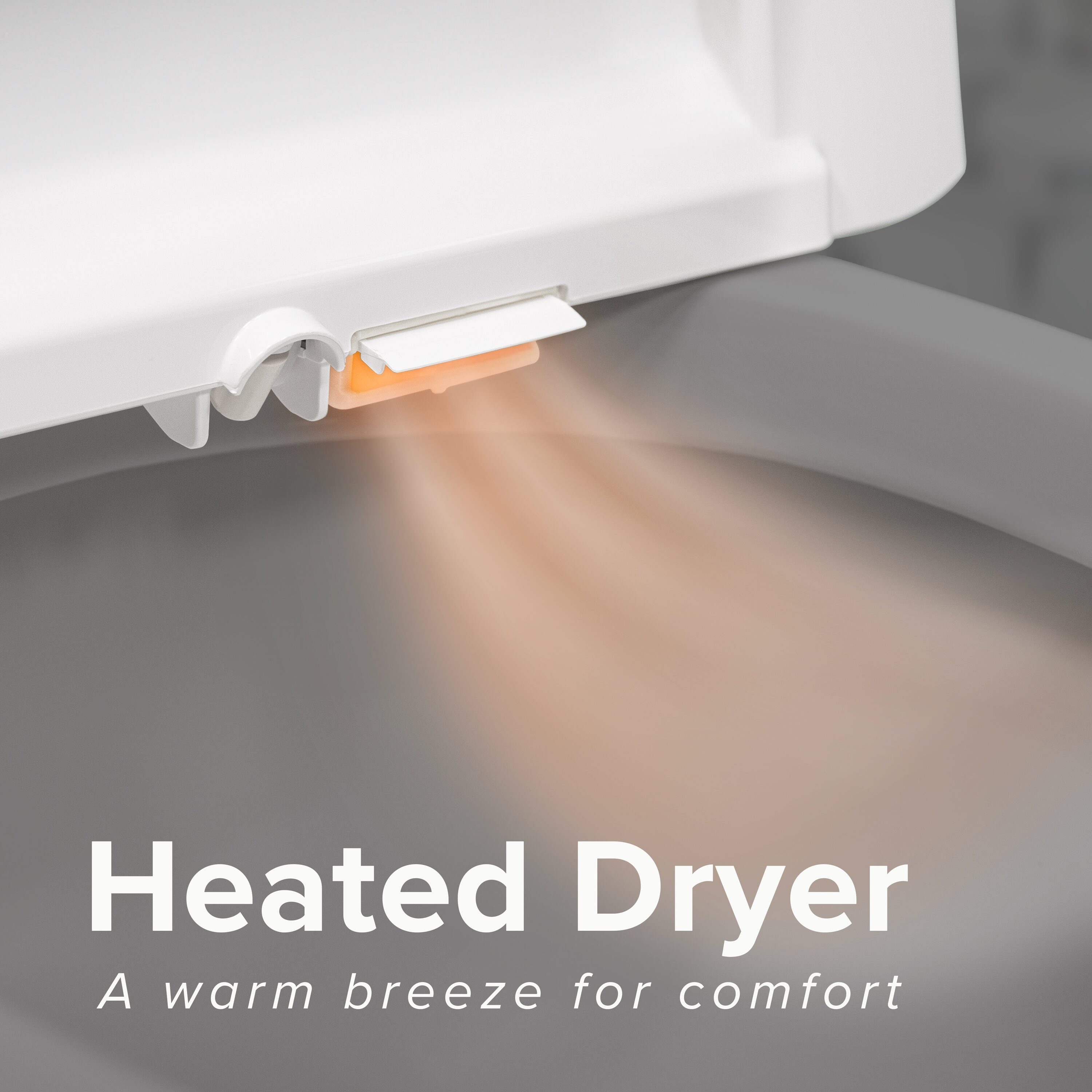 Asiento de baño SmartBidet de plástico color blanco alargado con cierre suave y calentador SB-1000WE