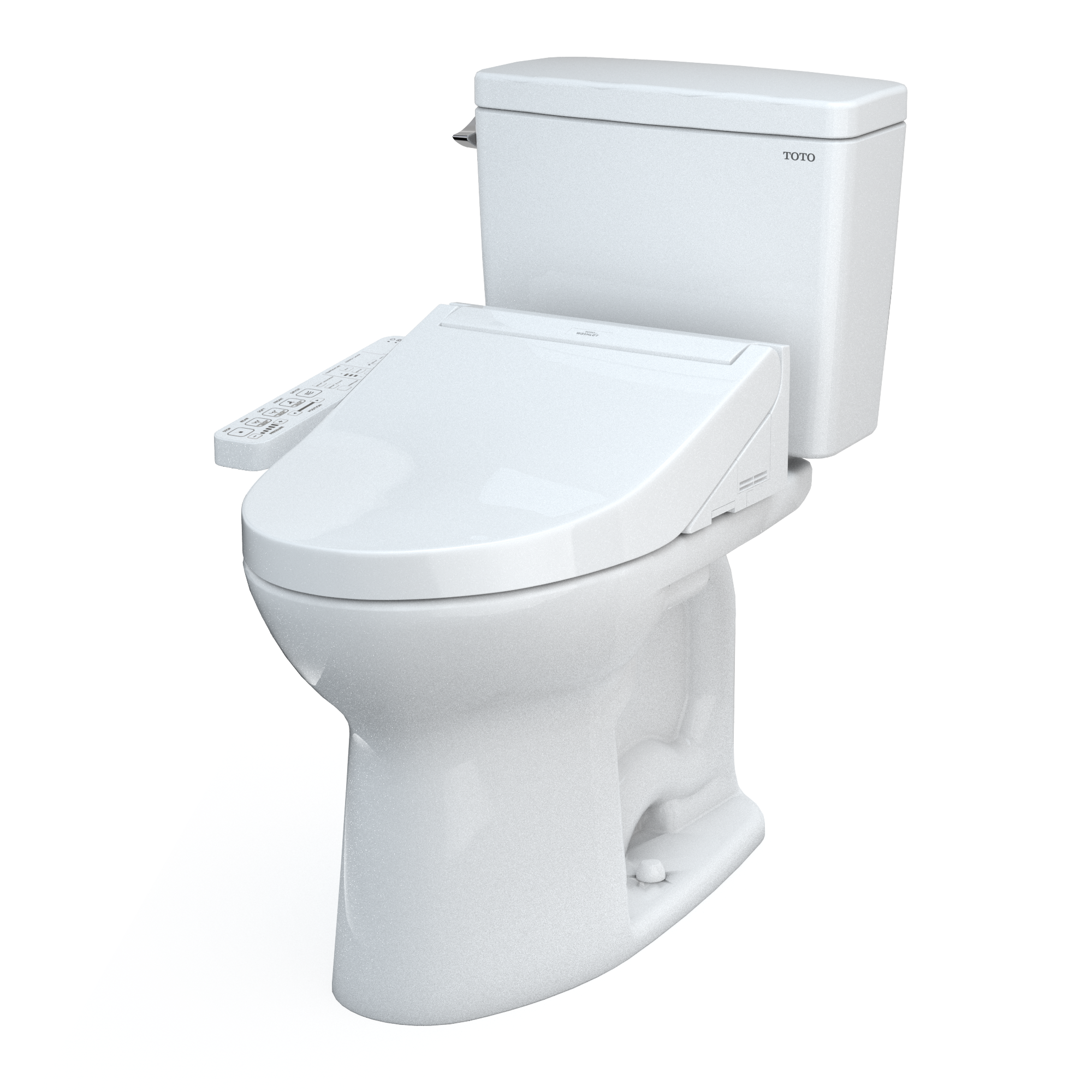 TOTO Drake Algodón Sencillo Alargado Altura Estándar Cierra Suave de 2 piezas con Bidet áspero en 12 pulgadas y 1.6 GPF MW7763074CSFG-01