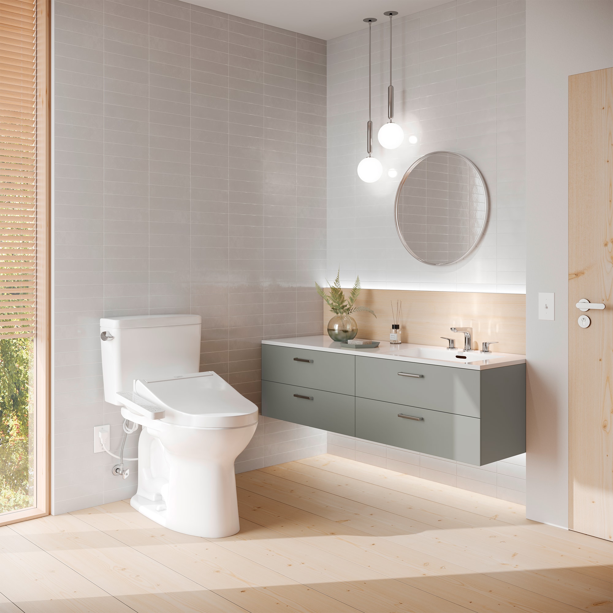 TOTO Drake Algodón Sencillo Alargado Altura Estándar Cierra Suave de 2 piezas con Bidet áspero en 12 pulgadas y 1.6 GPF MW7763074CSFG-01