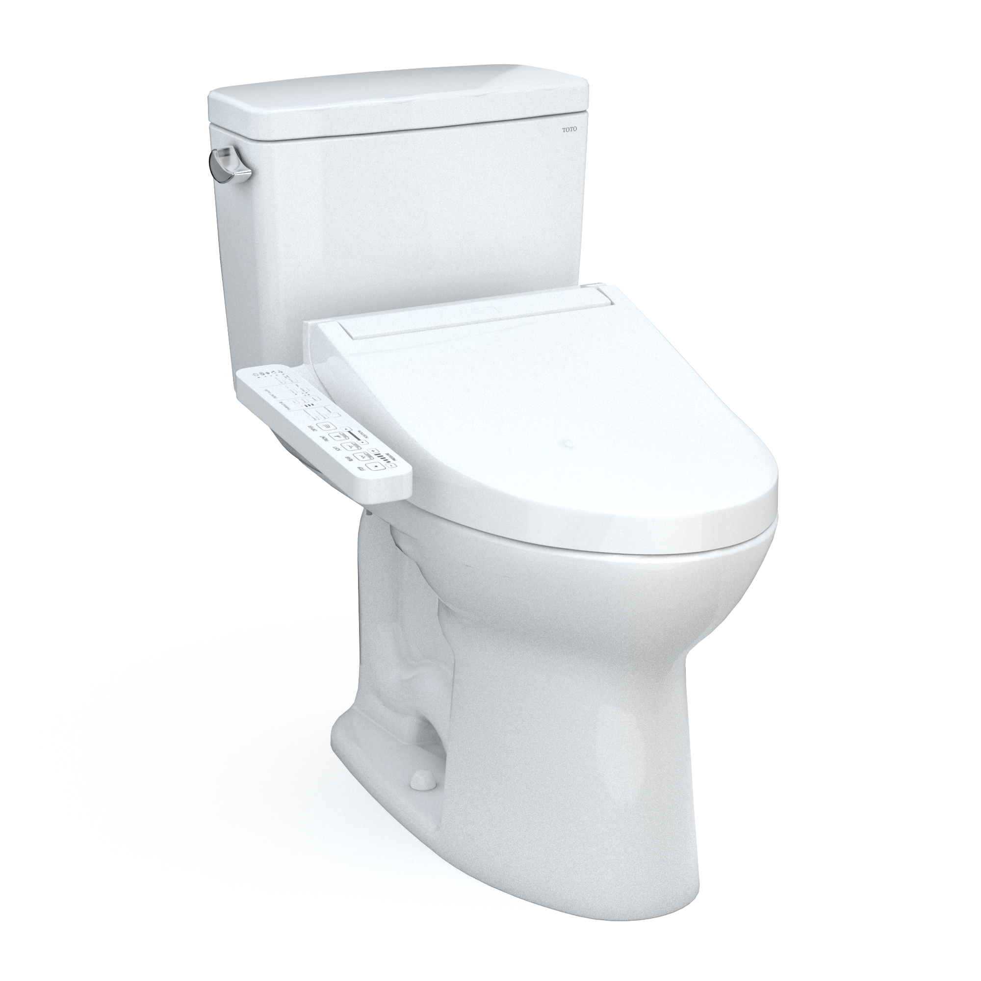 TOTO Drake Algodón Sencillo Alargado Altura Estándar Cierra Suave de 2 piezas con Bidet áspero en 12 pulgadas y 1.6 GPF MW7763074CSFG-01