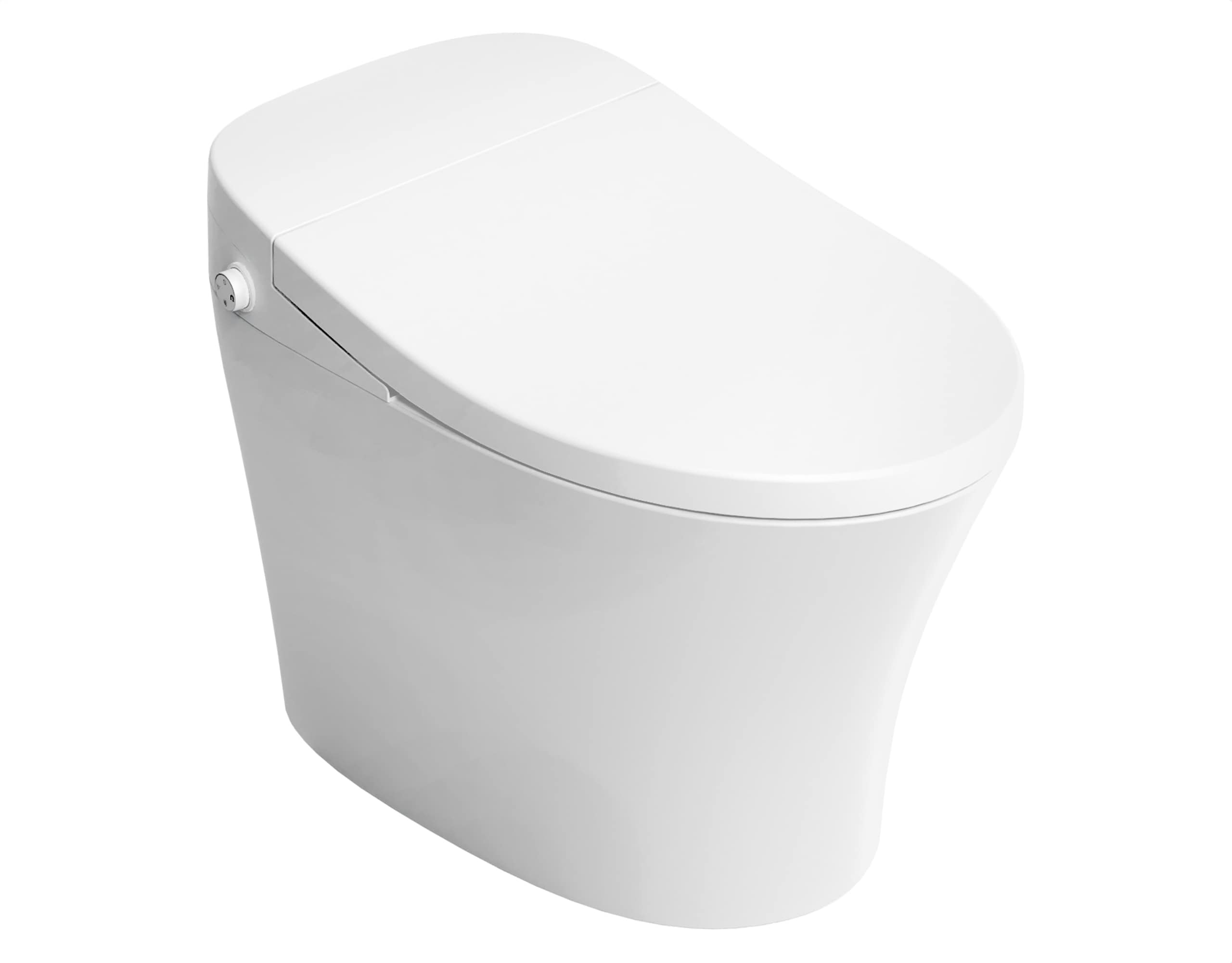 Inodoro con Bidet Integrado y Descarga Sin Contacto en Blanco ANZZI de Altura Estándar con Cierre Suave Inteligente