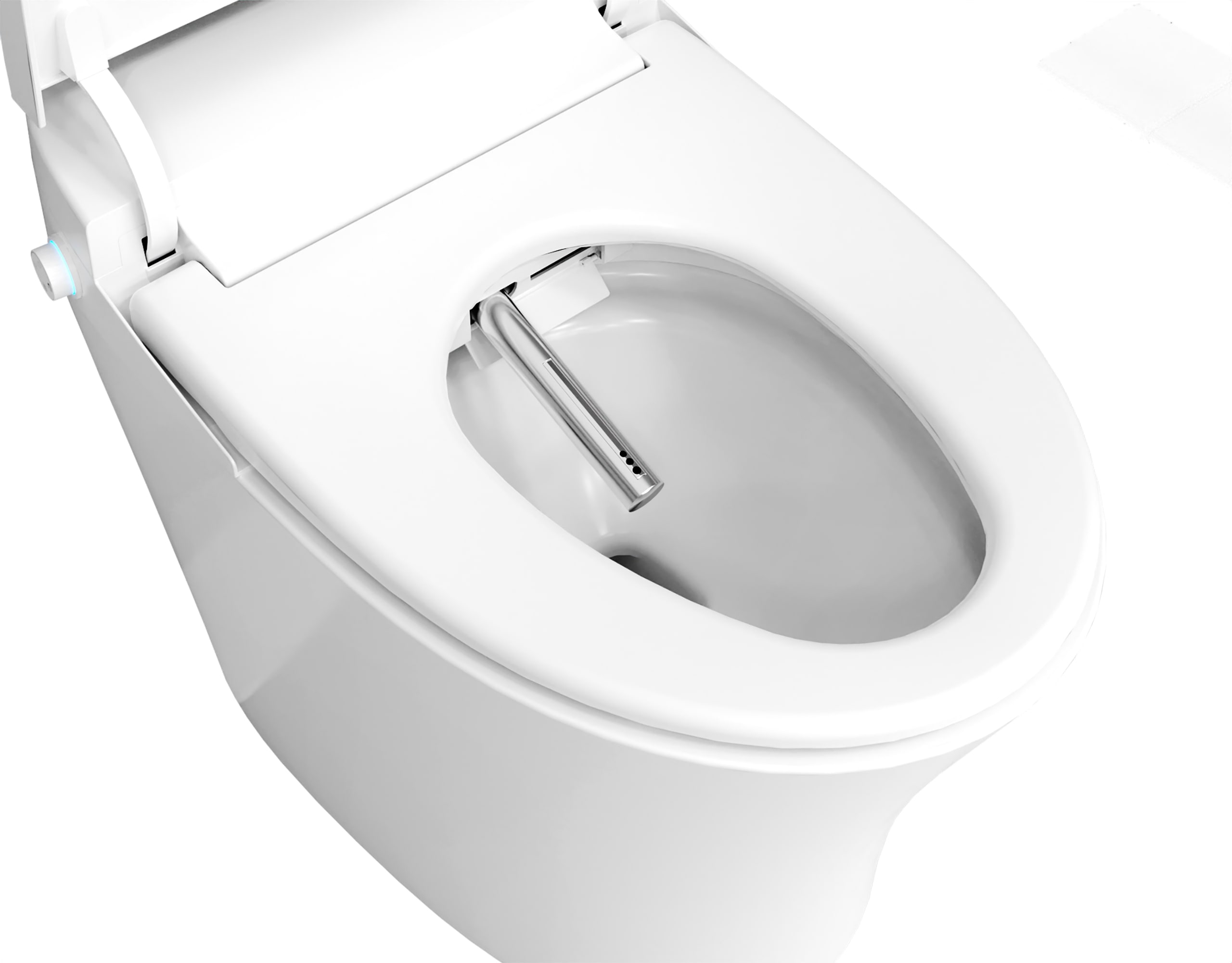 Inodoro con Bidet Integrado y Descarga Sin Contacto en Blanco ANZZI de Altura Estándar con Cierre Suave Inteligente