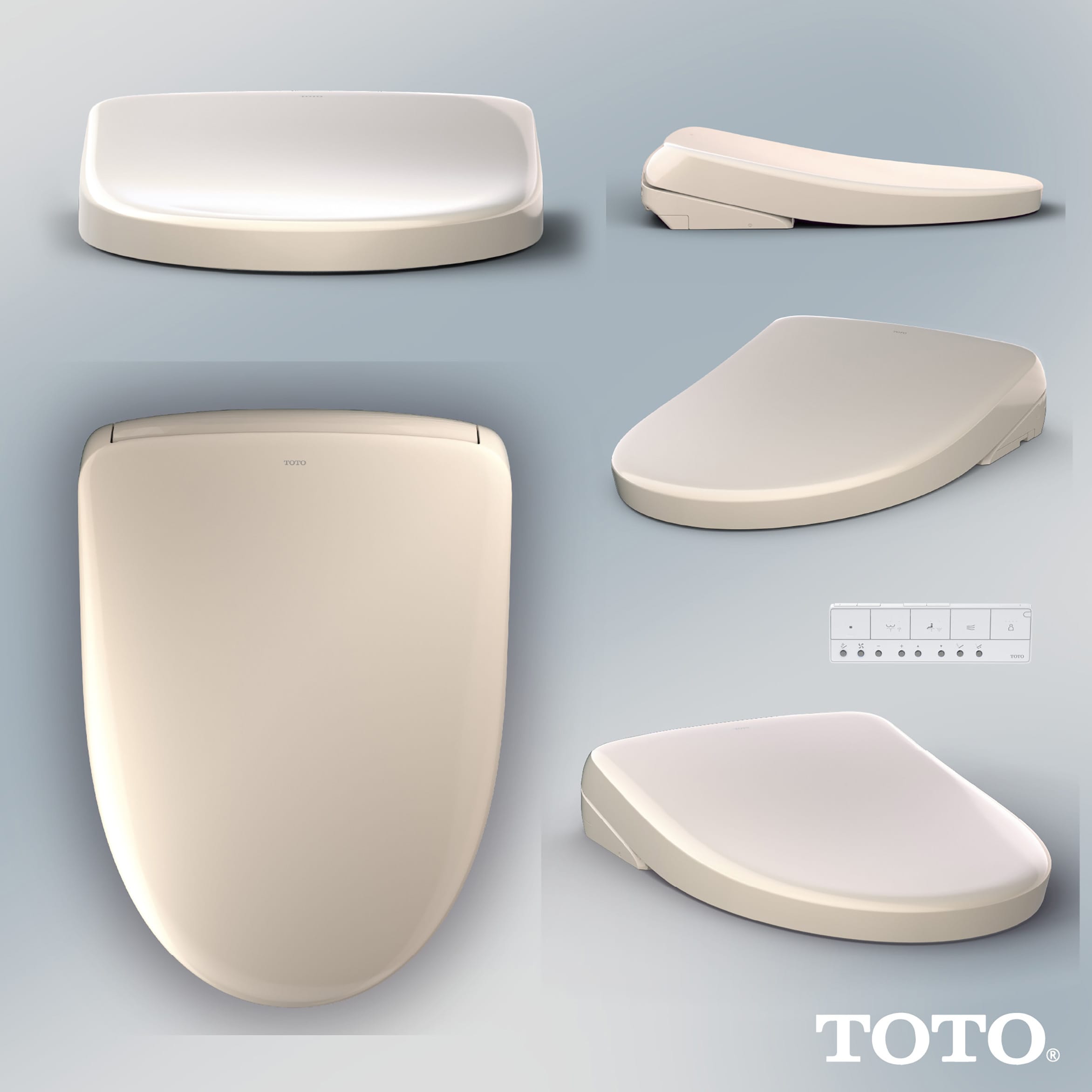 Asiento de Inodoro Bidet con Cierre Suave y Calefacción en Beige Sedona de Plástico TOTO S7A SW4736-12