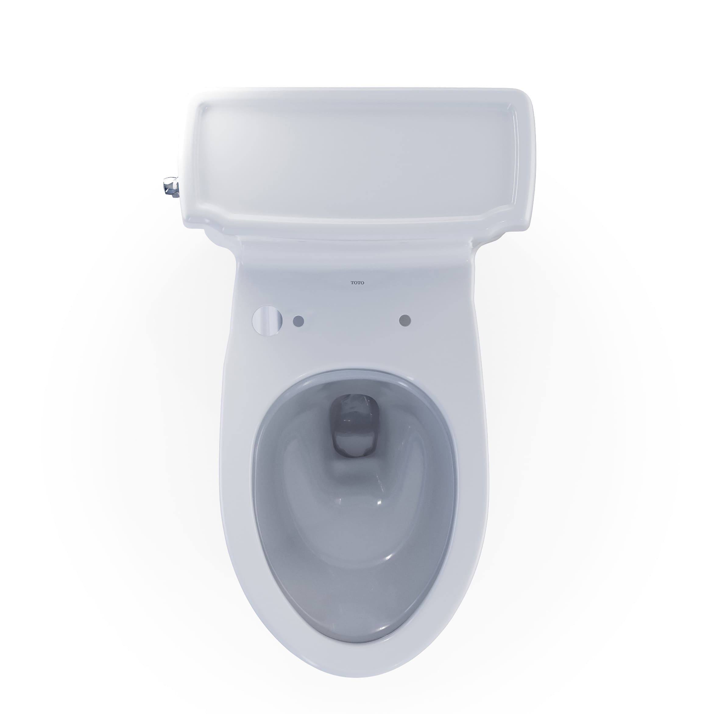 Bidet de una pieza alargado de altura de silla en color blanco de algodón Guinevere de TOTO con descarga de 1.28 GPF y distancia de 12 pulgadas al desagüe.