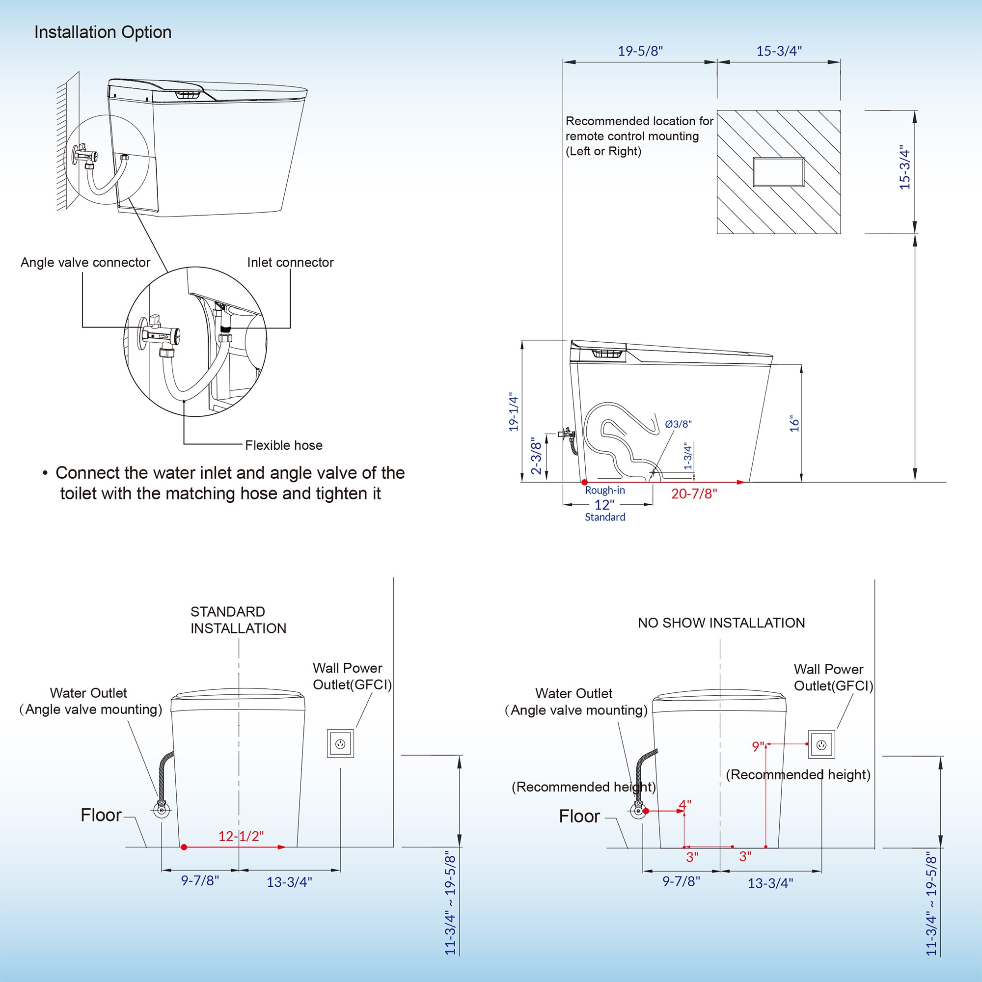 Bañera bidireccional blanca de Toscano de Woodbridge con cierre suave inteligente y altura estándar, alargada de una sola pieza con asiento bidet de 12 pulgadas y descarga doble de 1.6 GPF LT527
