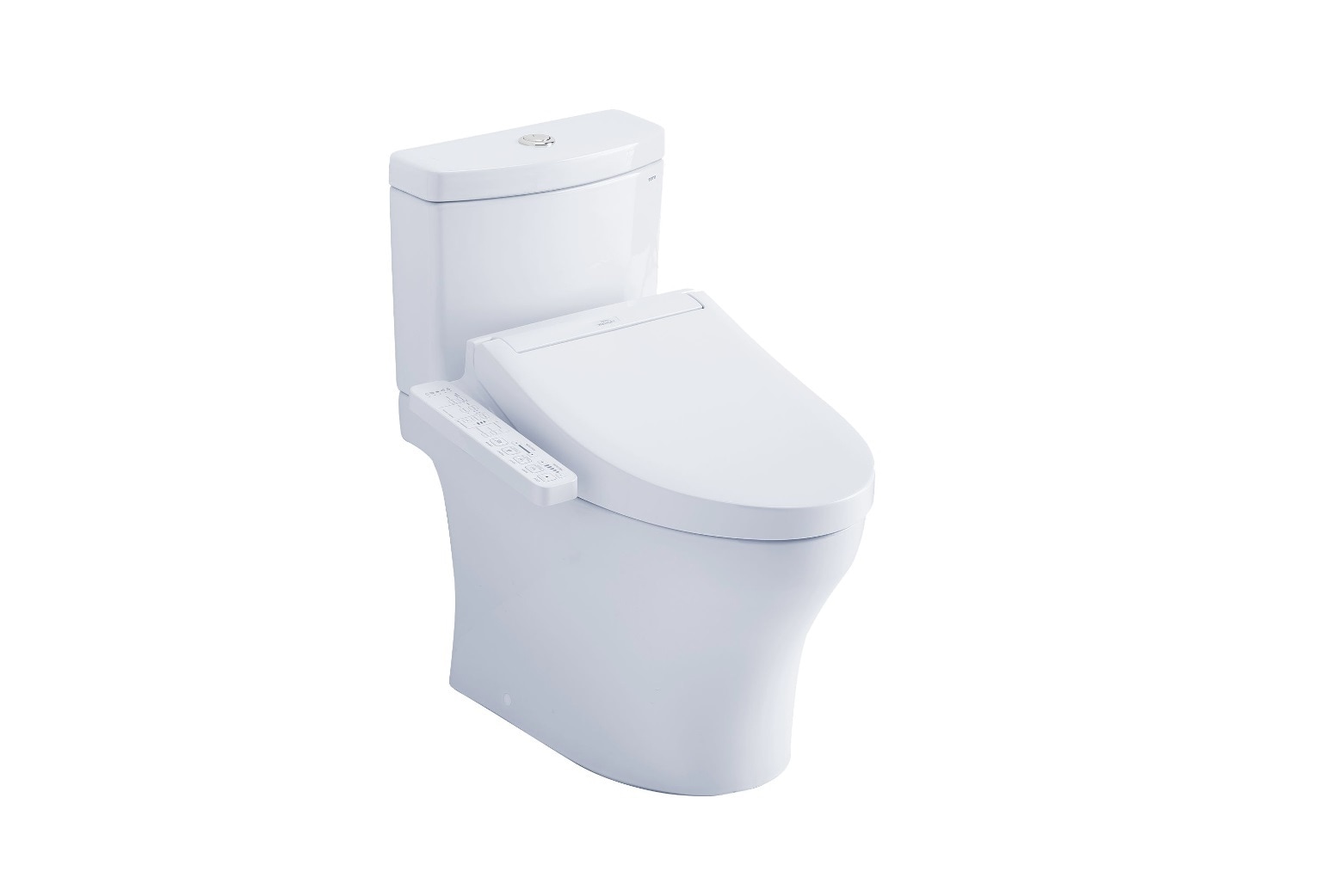 Inodoro Bidet de dos piezas blanco de algodón de TOTO con descarga dual, altura estándar alargada, cierre suave, 12 pulgadas de desagüe, etiqueta WaterSense de 1.28 GPF MW4463074CEMGN-01.