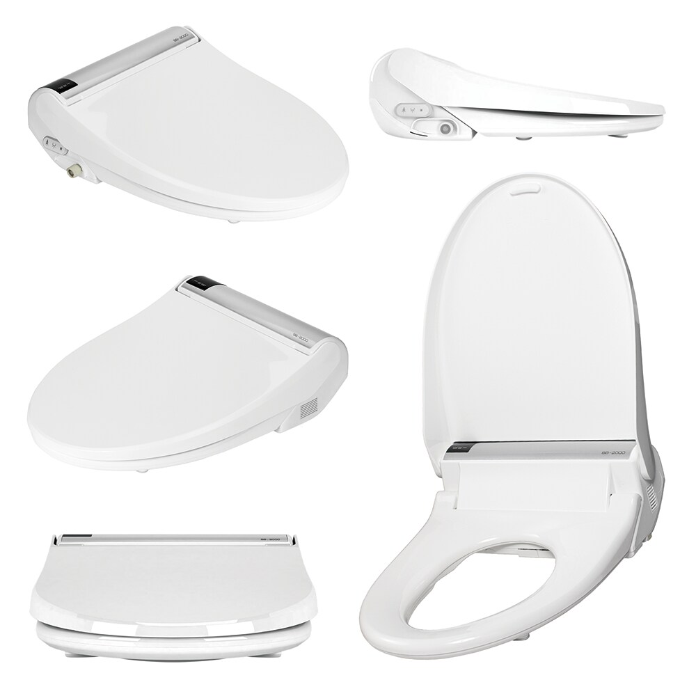 Asiento de inodoro tipo bidé de cierre suave alargado blanco de plástico Bio Bidet BB-2000
