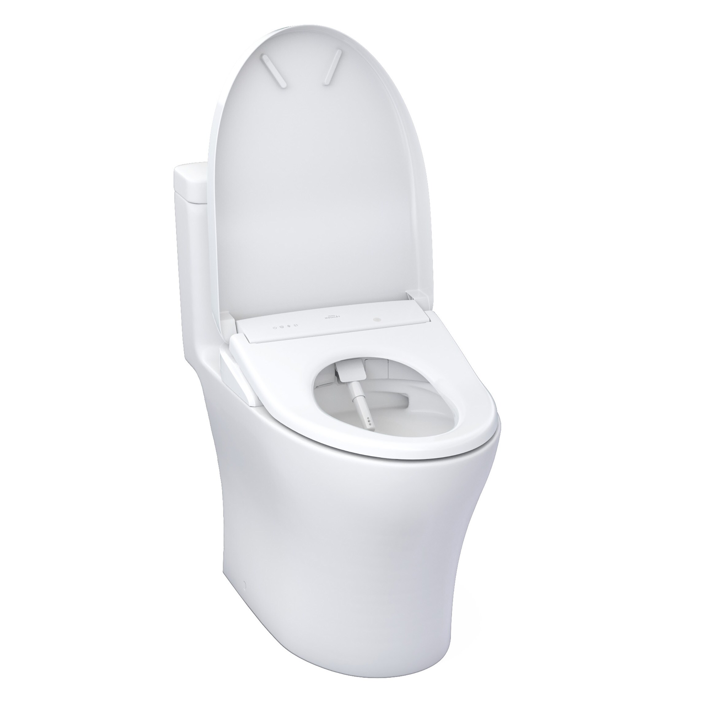 TOTO Aquia blanco de algodón con doble descarga, alargado a altura de silla, bidet de una sola pieza con descarga de 1.28 GPF y conexión de 12 pulgadas de áspero.