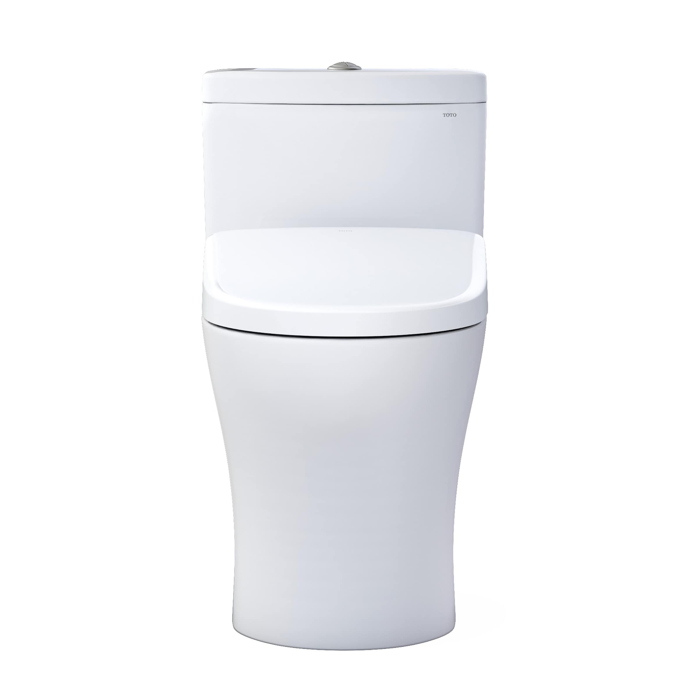 TOTO Aquia blanco de algodón con doble descarga, alargado a altura de silla, bidet de una sola pieza con descarga de 1.28 GPF y conexión de 12 pulgadas de áspero.