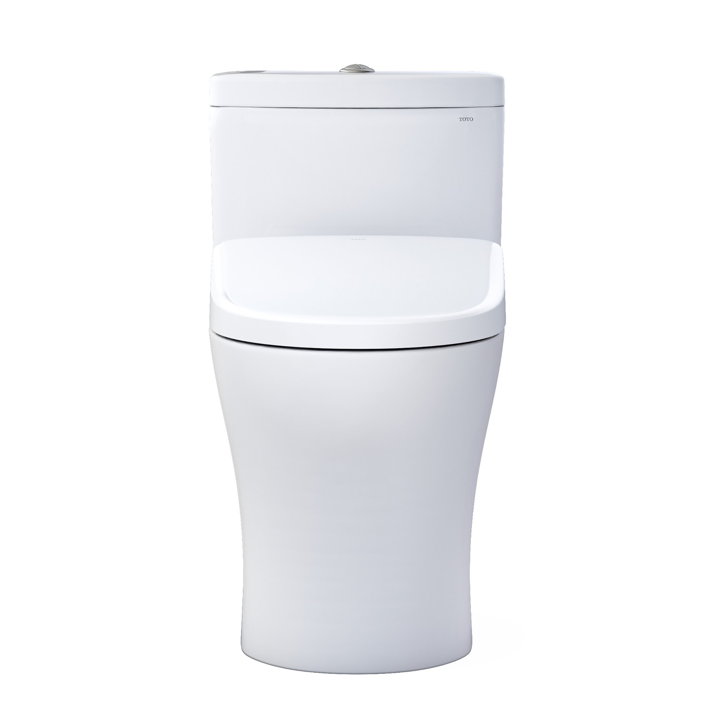 TOTO Aquia Algodón Blanco de Descarga Dual Altura Estándar alargada con Cierre Suave Bidet de 1 Pieza Descarga de 1.28 GPF y 12 pulgadas de Alcance áspero MW6464736CEMFGN-01