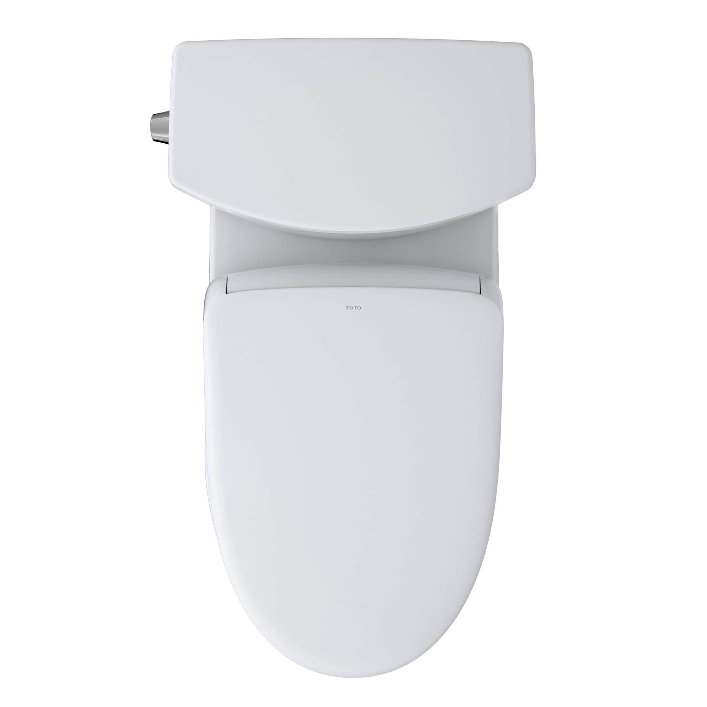 Bidet TOTO WASHLET+ Blanco Algodón Individual Alargado Altura Estándar Cierre Suave de Asiento de Inodoro 2 piezas con Admisión Áspera de 12 pulgadas y 1.6 GPF MW4744736CUFGA-01