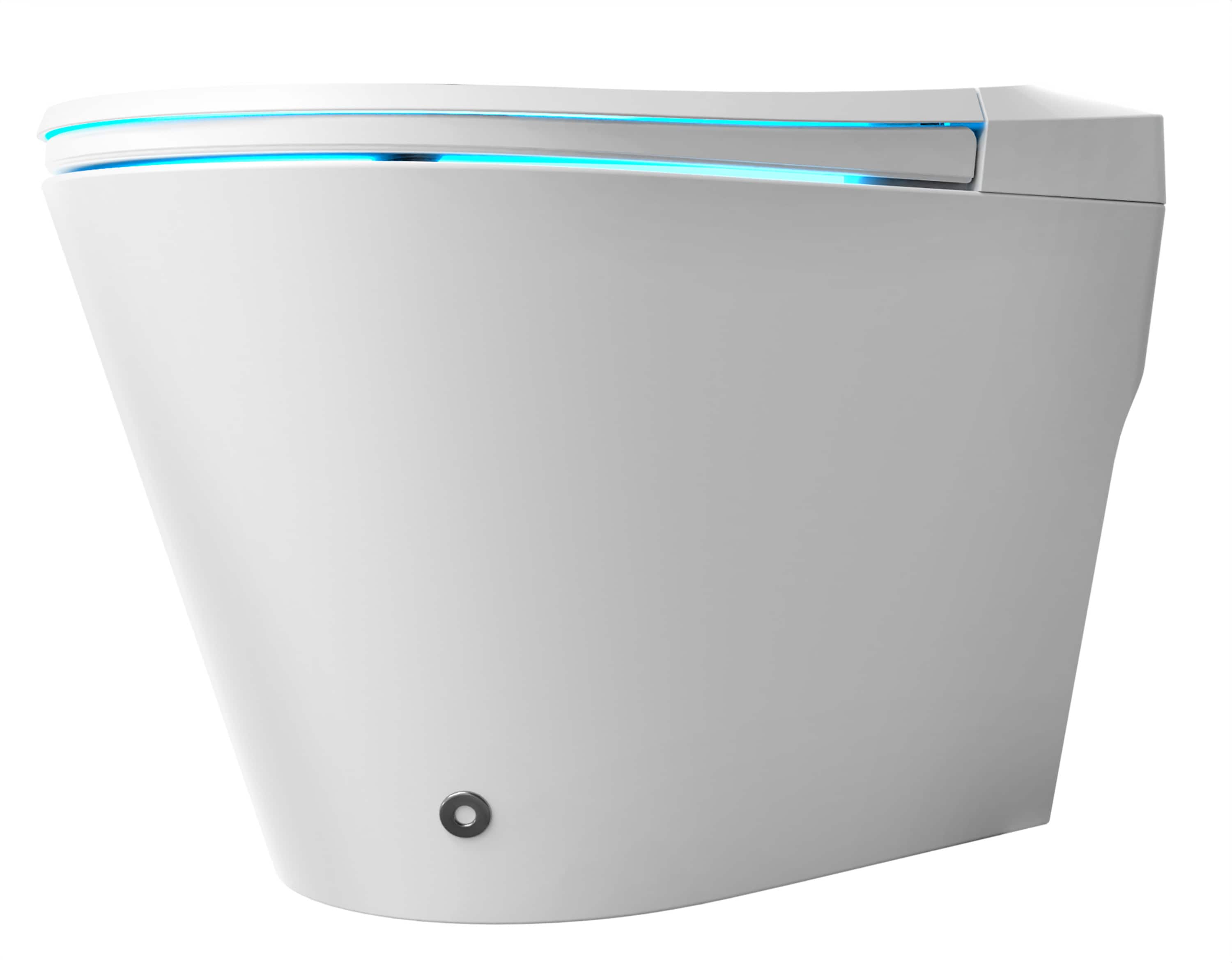 ANZZI Inodoro Blanco sin Contacto de Descarga con Altura Estándar alargado Smart Soft Close 1 pieza Bidet 12 pulgadas de Rough-In 1.28 GPF TL-ST950WIFI-WH