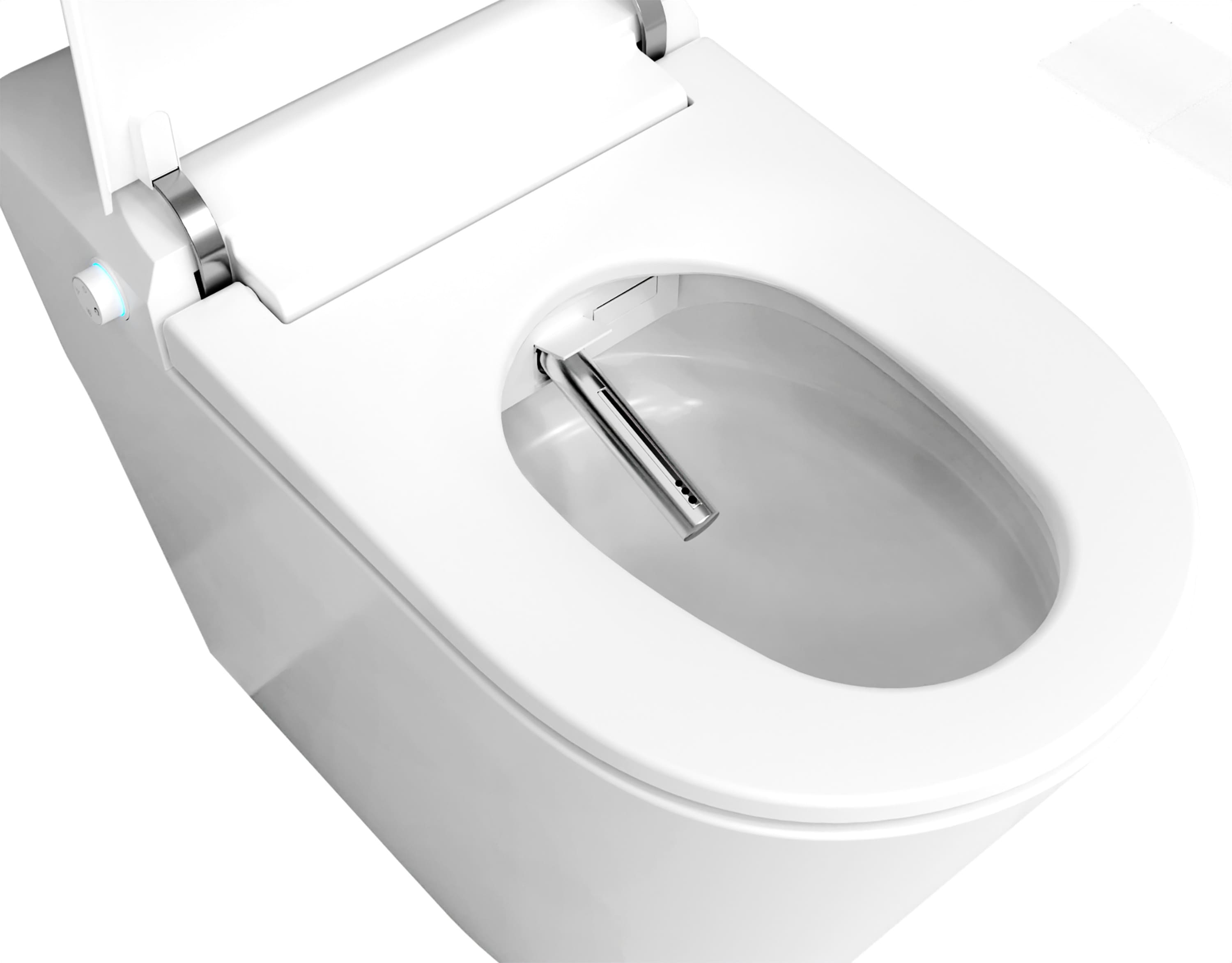 ANZZI Inodoro Blanco sin Contacto de Descarga con Altura Estándar alargado Smart Soft Close 1 pieza Bidet 12 pulgadas de Rough-In 1.28 GPF TL-ST950WIFI-WH