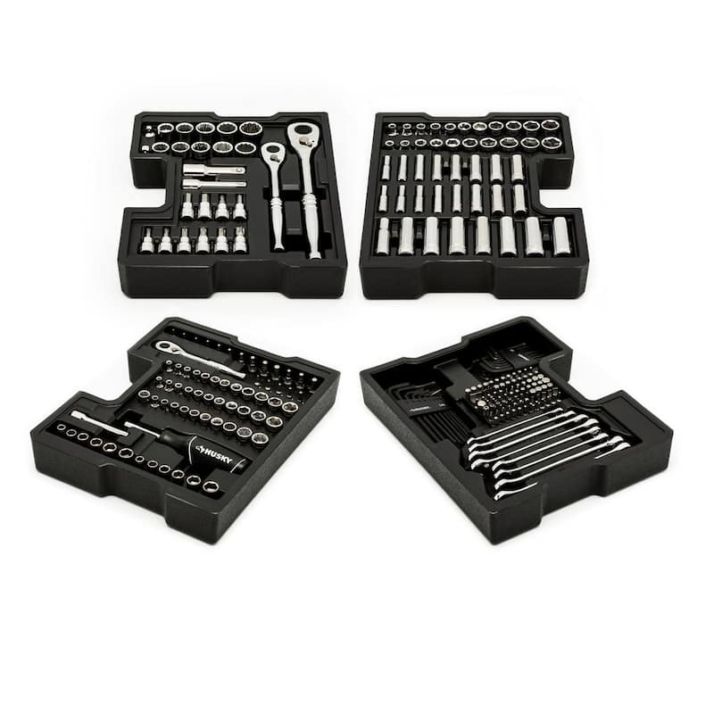 Set de herramientas mecánicas Husky con bandejas de almacenamiento integradas (270 piezas) - H270MTSBO