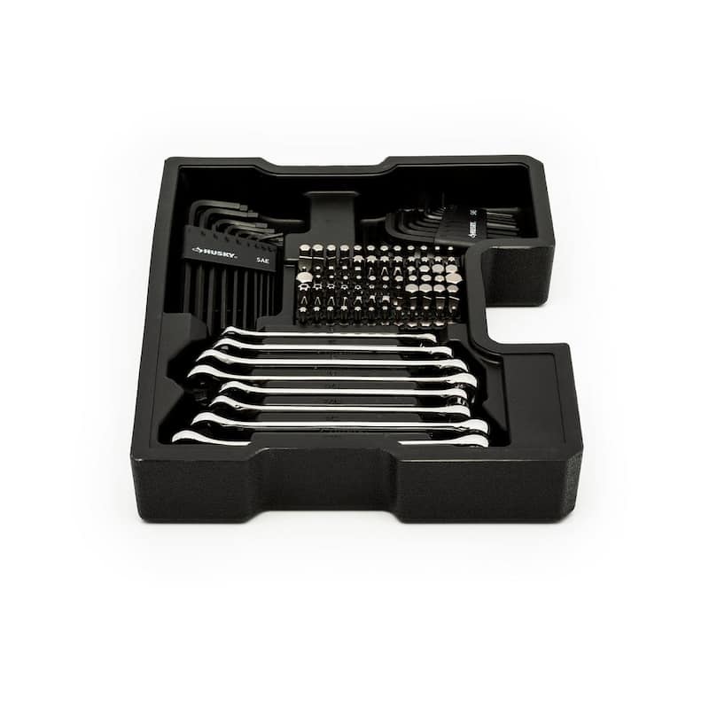 Set de herramientas mecánicas Husky con bandejas de almacenamiento integradas (270 piezas) - H270MTSBO