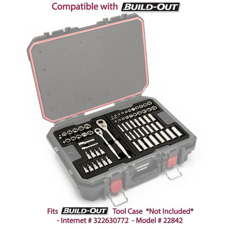 Set de herramientas mecánicas Husky con bandejas de almacenamiento integradas (270 piezas) - H270MTSBO