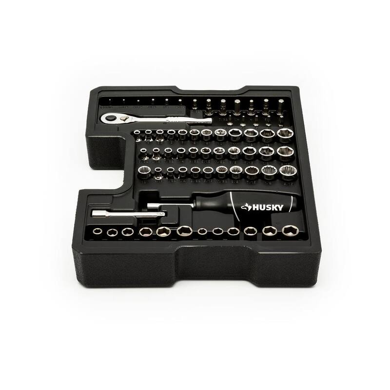 Set de herramientas mecánicas Husky con bandejas de almacenamiento integradas (270 piezas) - H270MTSBO