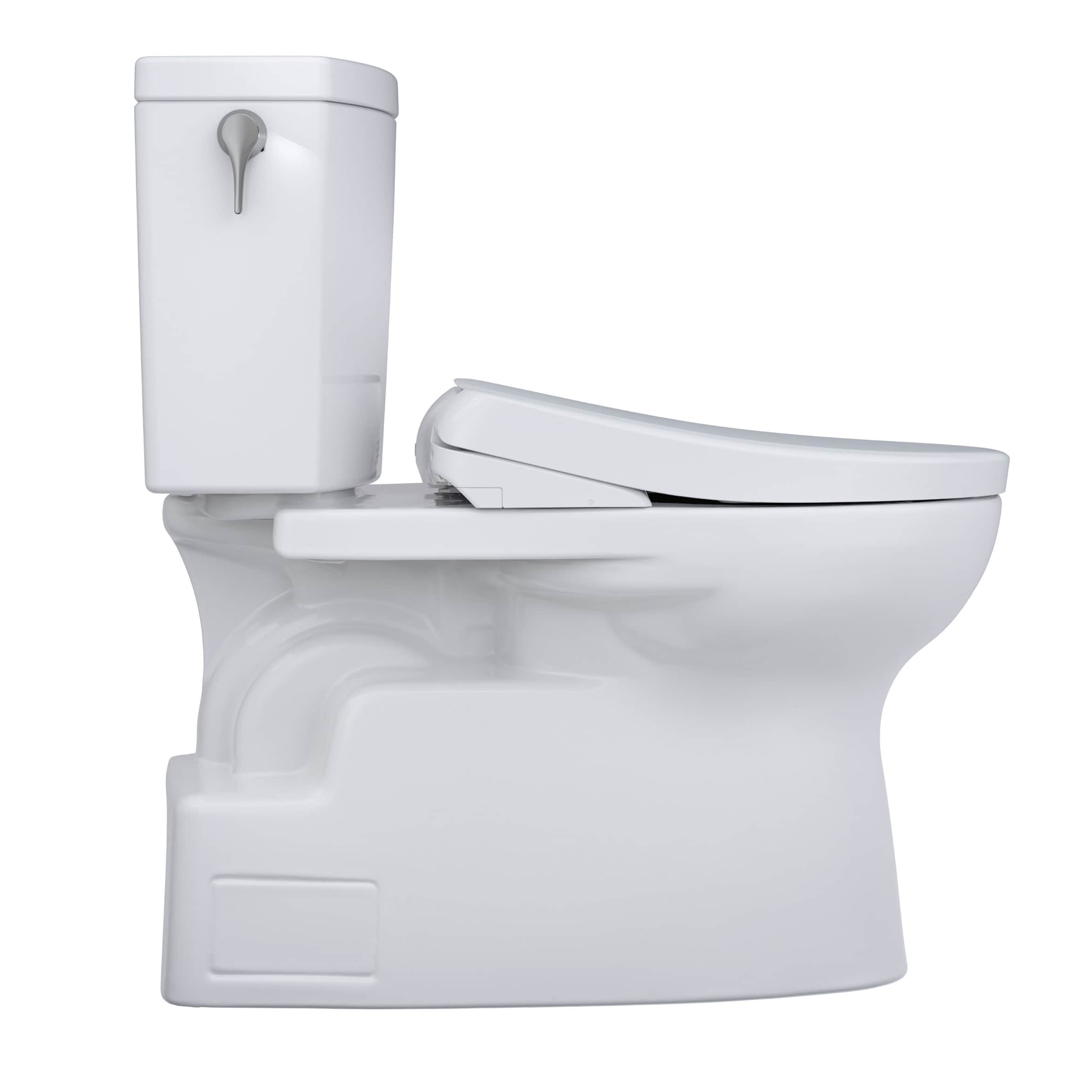 TOTO WASHLET+ en Blanco Algodón, Inodoro alargado individual a altura de silla con cierre suave, Bidet de 2 piezas con instalación de 12 pulgadas y descarga de 1.0 GPF MW4744726CUFGA-01