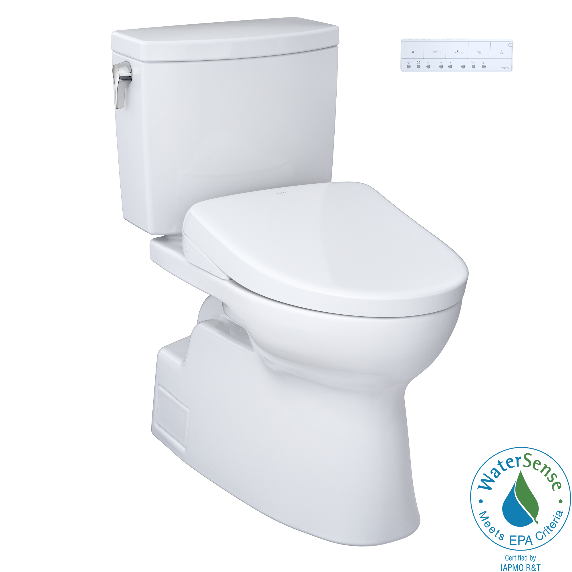 TOTO WASHLET+ en Blanco Algodón, Inodoro alargado individual a altura de silla con cierre suave, Bidet de 2 piezas con instalación de 12 pulgadas y descarga de 1.0 GPF MW4744726CUFGA-01