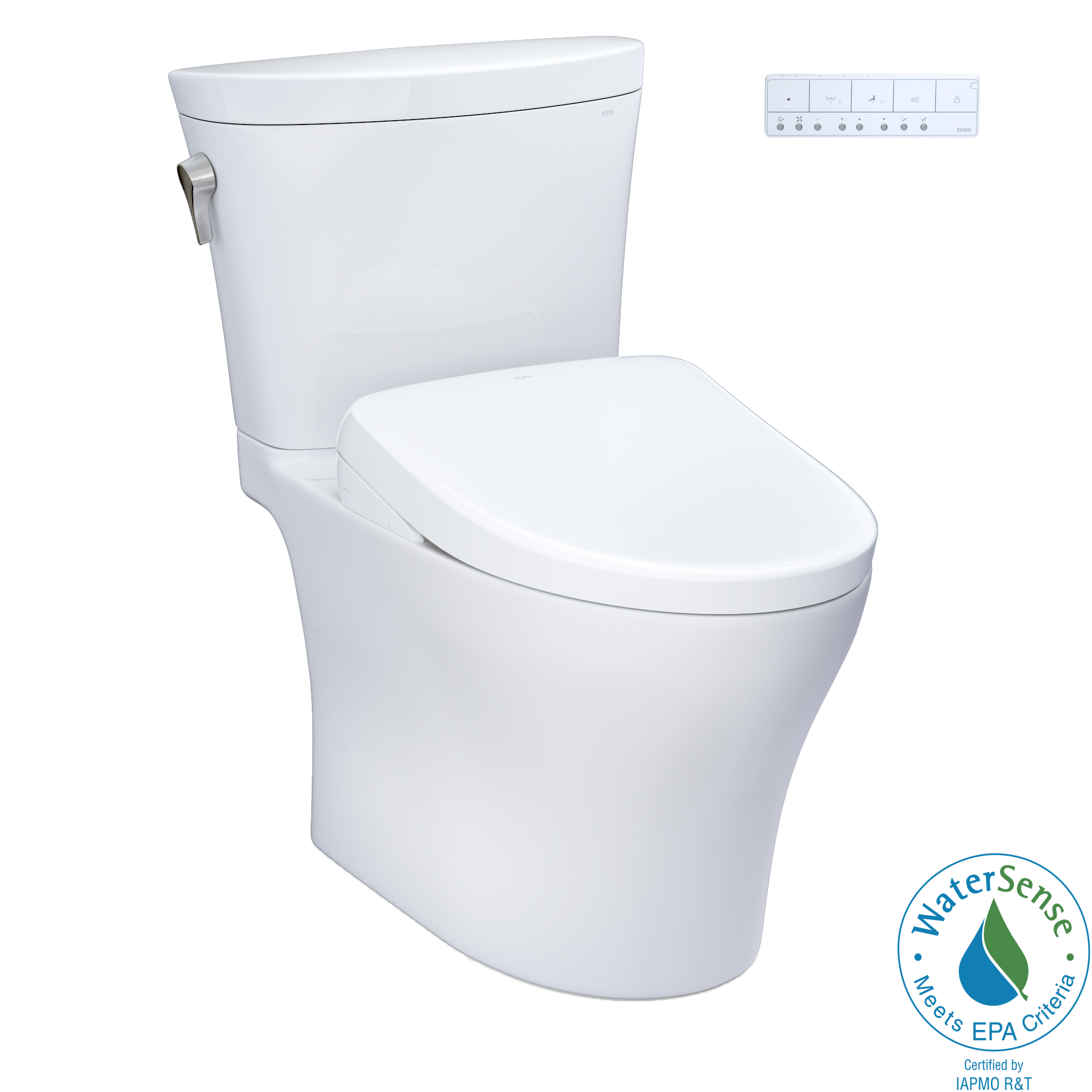 Baño Bidet de altura estándar blanco de algodón de doble descarga Aquia de TOTO