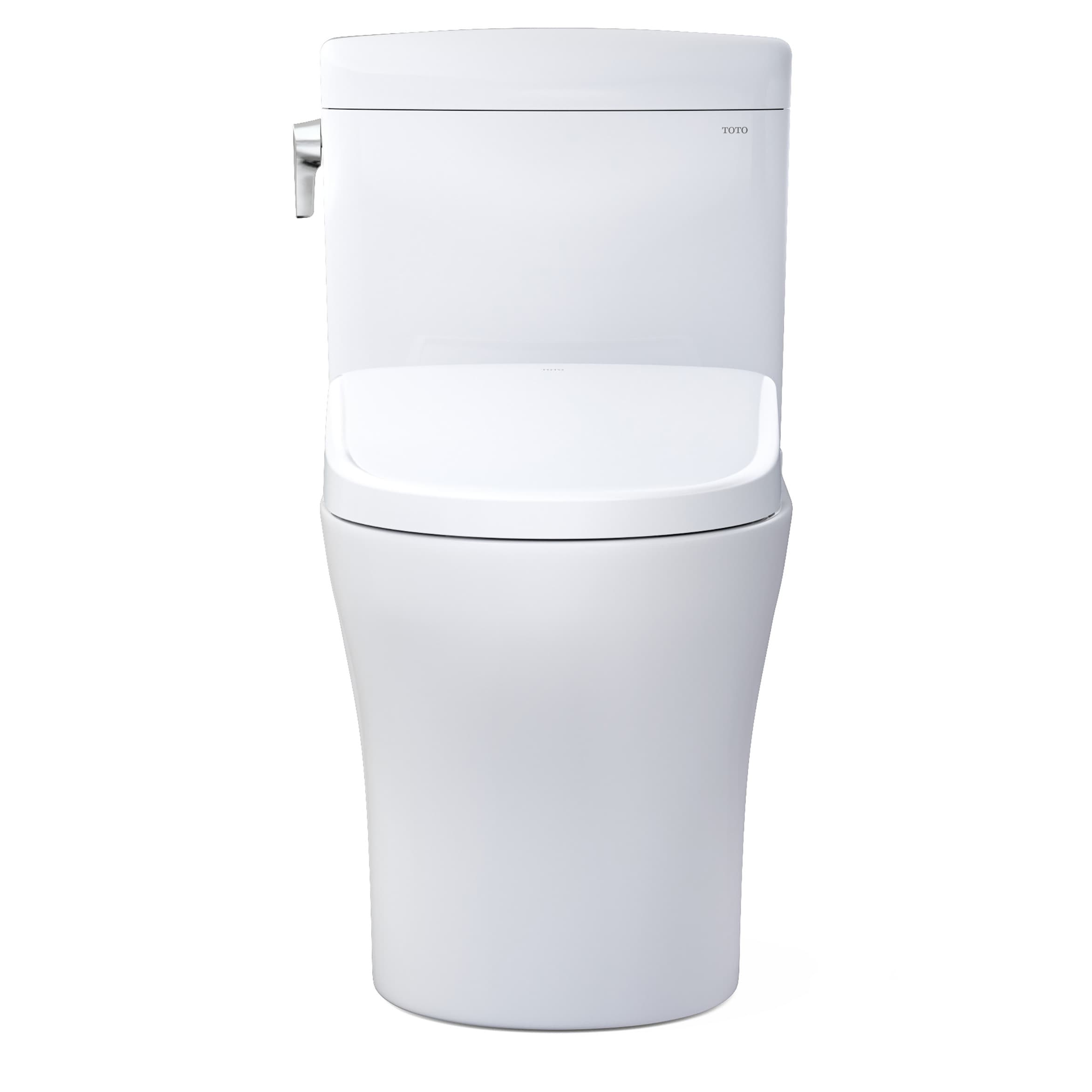 Bidet de altura estándar alargado de doble descarga en algodón blanco TOTO Aquia con etiqueta WaterSense de 1.28 GPF y 12 pulgadas de montaje áspero MW4364726CEMFGNA-01.