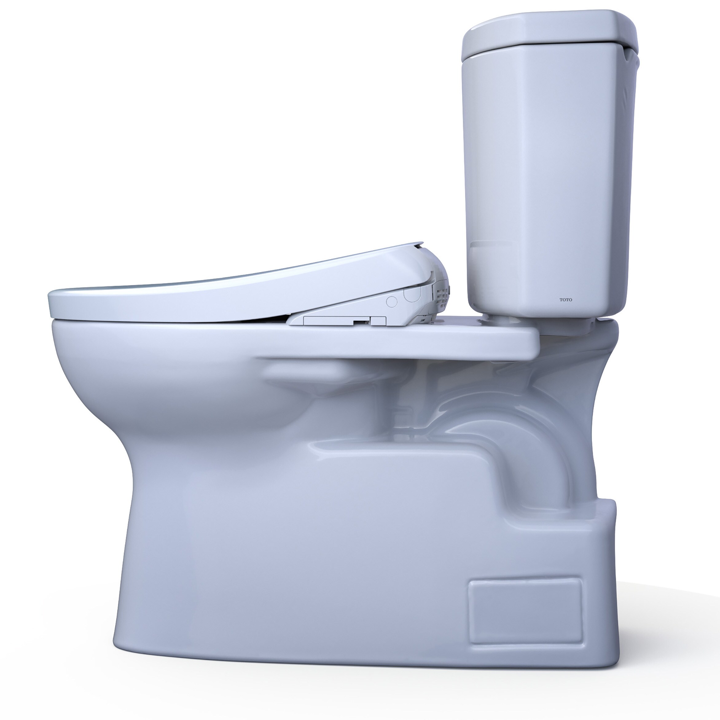 Lavabo bidet TOTO WASHLET+ Blanco Algodón Individual Alargado Altura estándar Cierre suave de caída lenta 2 piezas 12 pulgadas de separación 1.28 GPF MW4744736CEFG-01