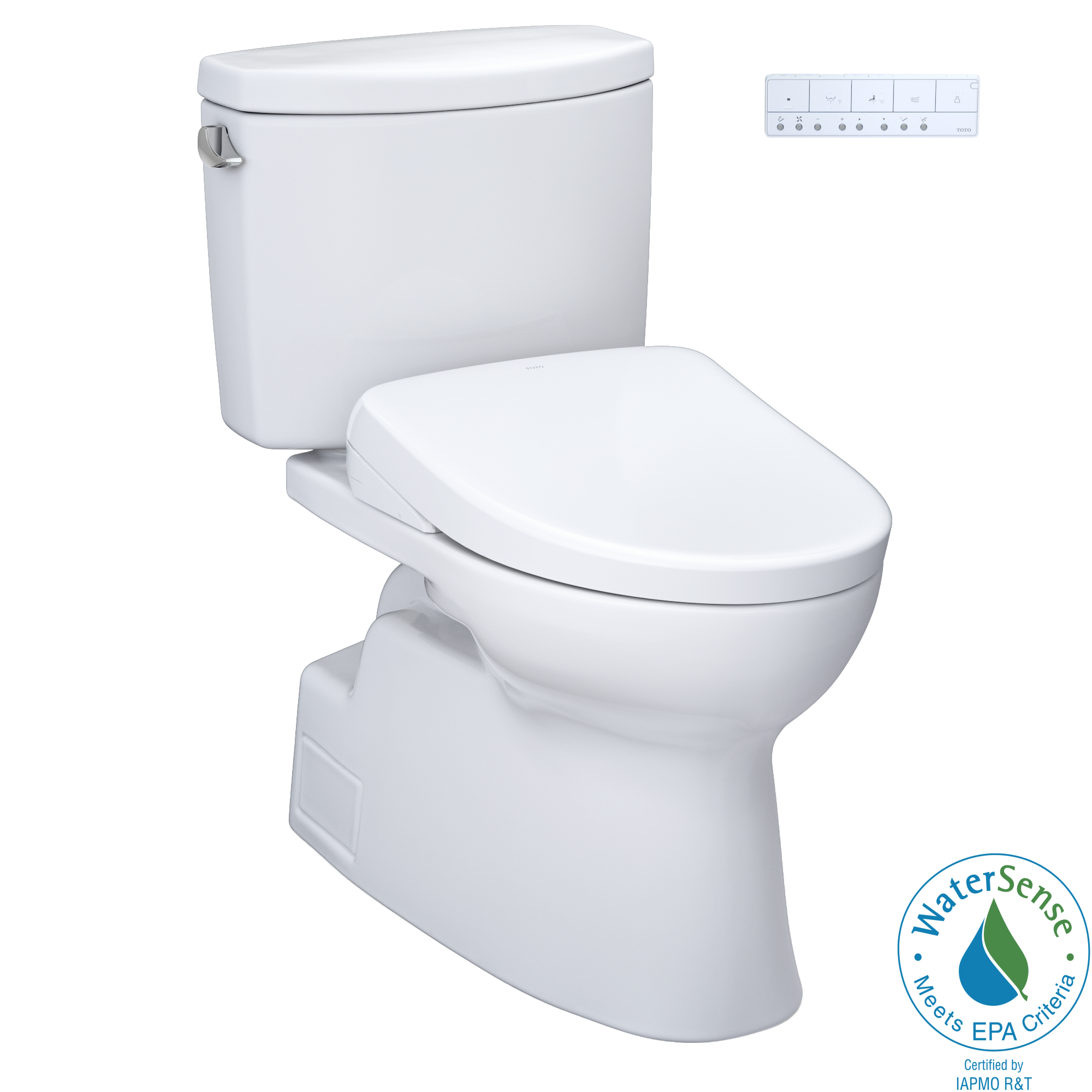 Lavabo bidet TOTO WASHLET+ Blanco Algodón Individual Alargado Altura estándar Cierre suave de caída lenta 2 piezas 12 pulgadas de separación 1.28 GPF MW4744736CEFG-01