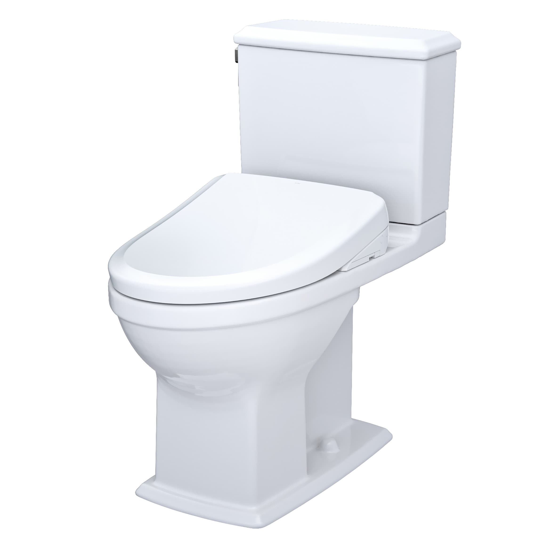 Bidé Alargado de Altura de Silla de Doble Descarga en Blanco de Algodón de TOTO Connelly con 12 pulgadas de Rough-In - 1.28 GPF