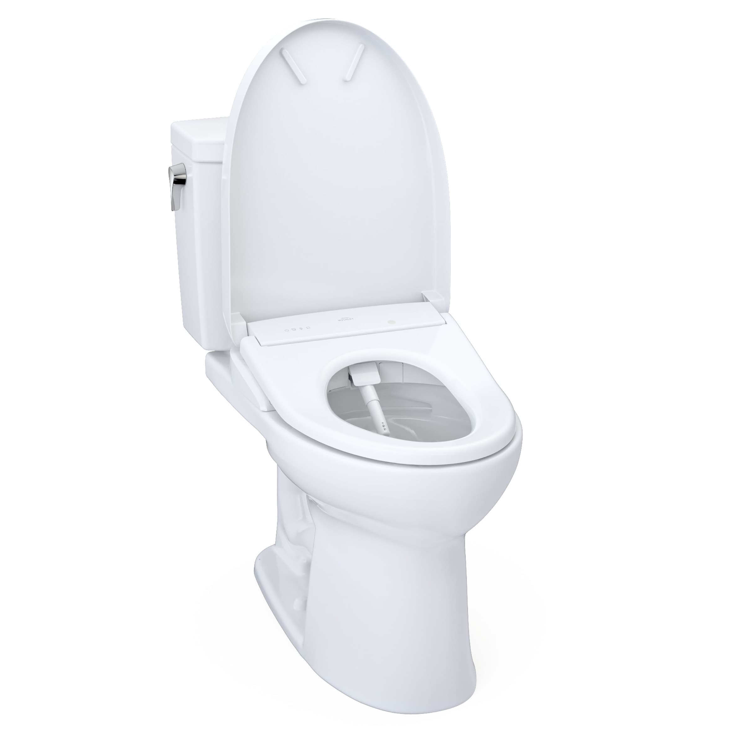 TOTO WASHLET+ Algodón Blanco Sencillo Alargado Altura estándar Cierre suave Juego de bidé de 2 piezas con descarga de 12 pulgadas y 1.6 GPF MW4544726CUFGA-01