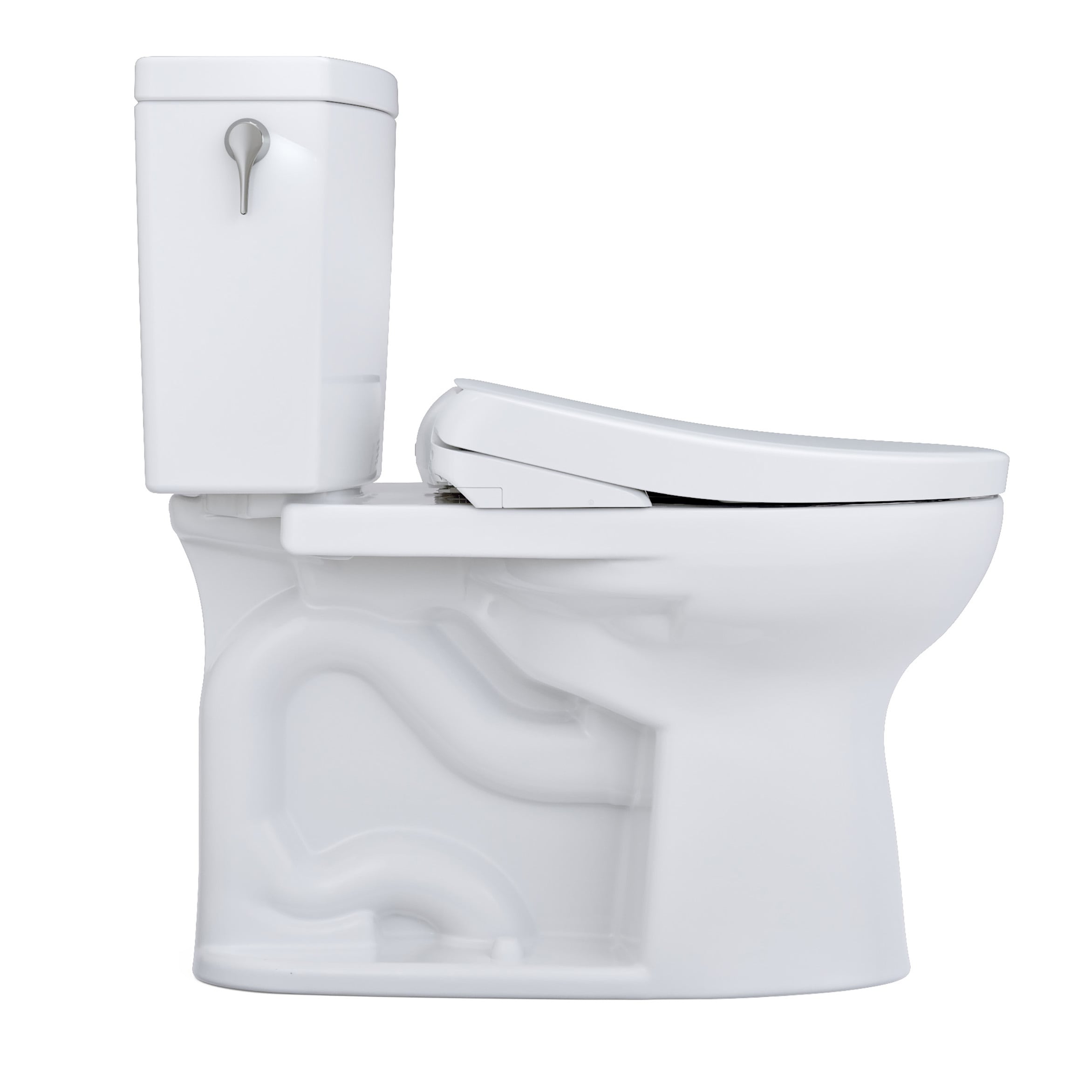 TOTO WASHLET+ Algodón Blanco Sencillo Alargado Altura estándar Cierre suave Juego de bidé de 2 piezas con descarga de 12 pulgadas y 1.6 GPF MW4544726CUFGA-01