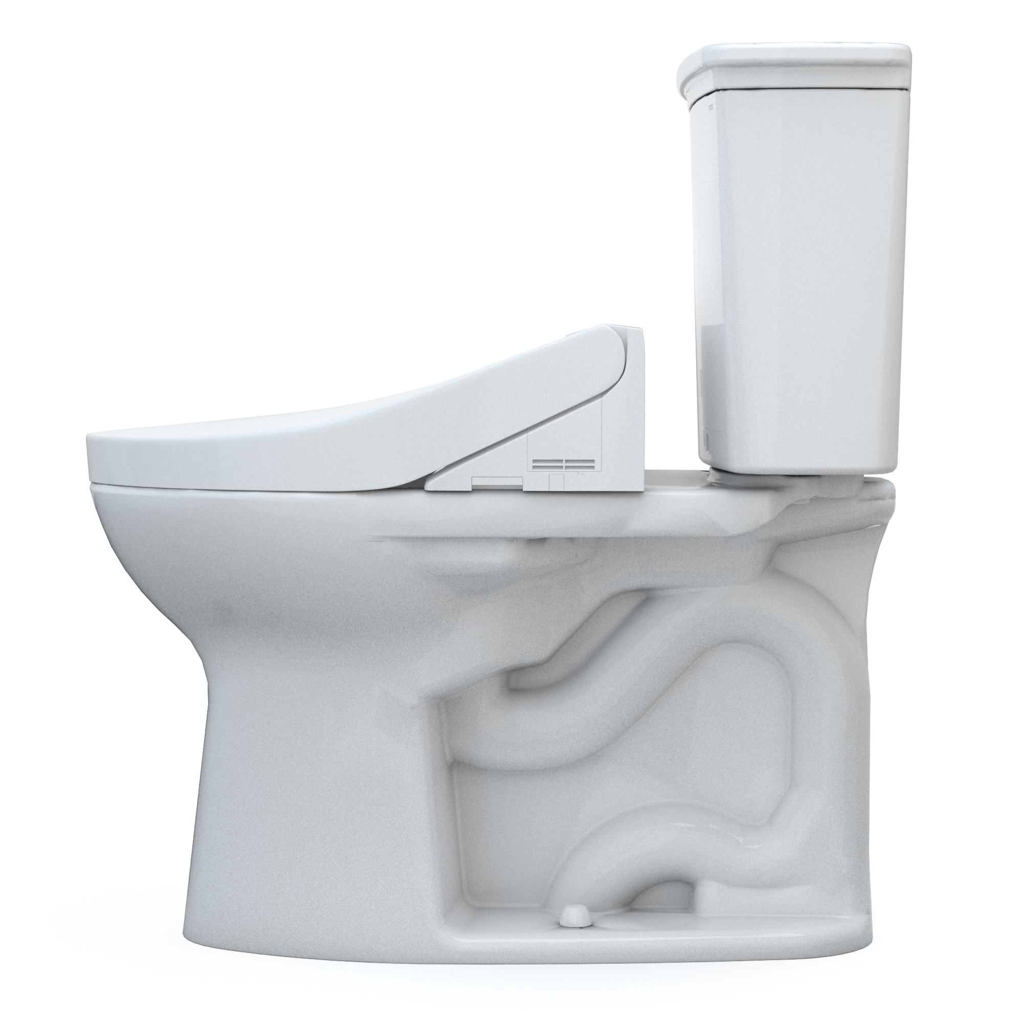 TOTO Drake Algodón Individual alargado Altura estándar Cierre suave Bidé de 2 piezas descarga de 12 pulgadas Etiqueta WaterSense 1.28 GPF MW7863074CEG-01