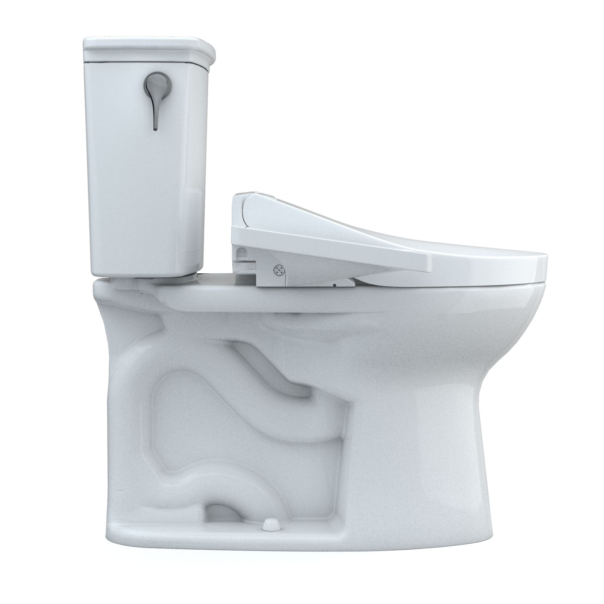 TOTO Drake Algodón Individual alargado Altura estándar Cierre suave Bidé de 2 piezas descarga de 12 pulgadas Etiqueta WaterSense 1.28 GPF MW7863074CEG-01