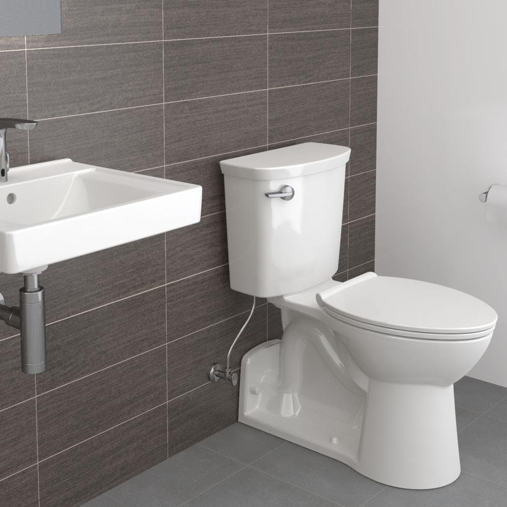 Taza de baño alargada blanca con altura estándar American Standard Yorkville VorMax 3359A101.020