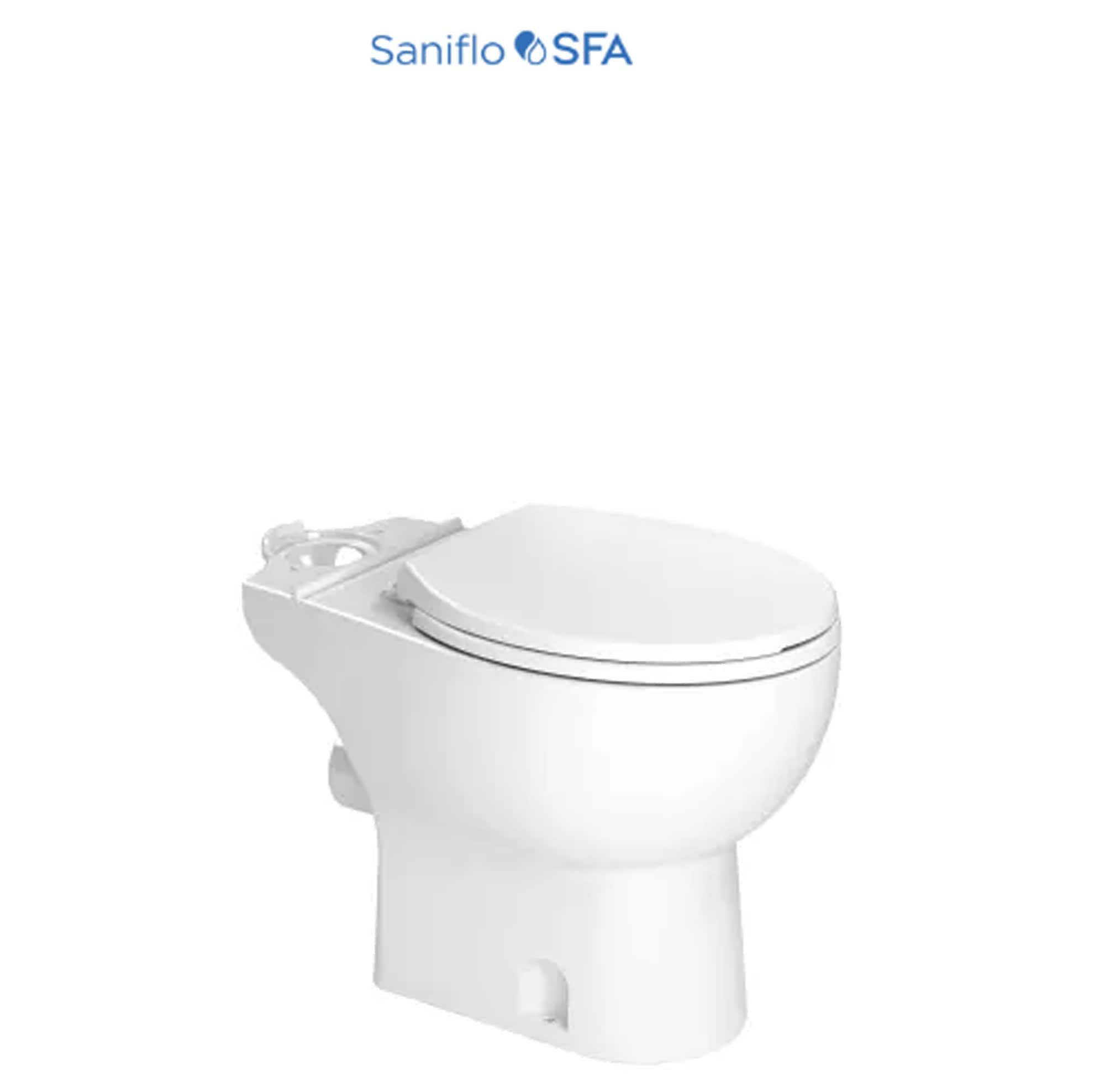 Sanitario alargado de altura de silla color blanco SANIFLO con descarga de 7 pulgadas 083