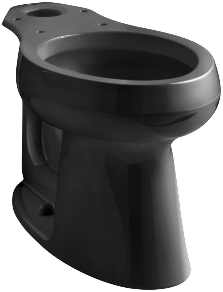 Taza de baño alargada a la altura de la silla en negro Black Black de la línea Highline de KOHLER con Largo de 12 pulgadas 4199-7.